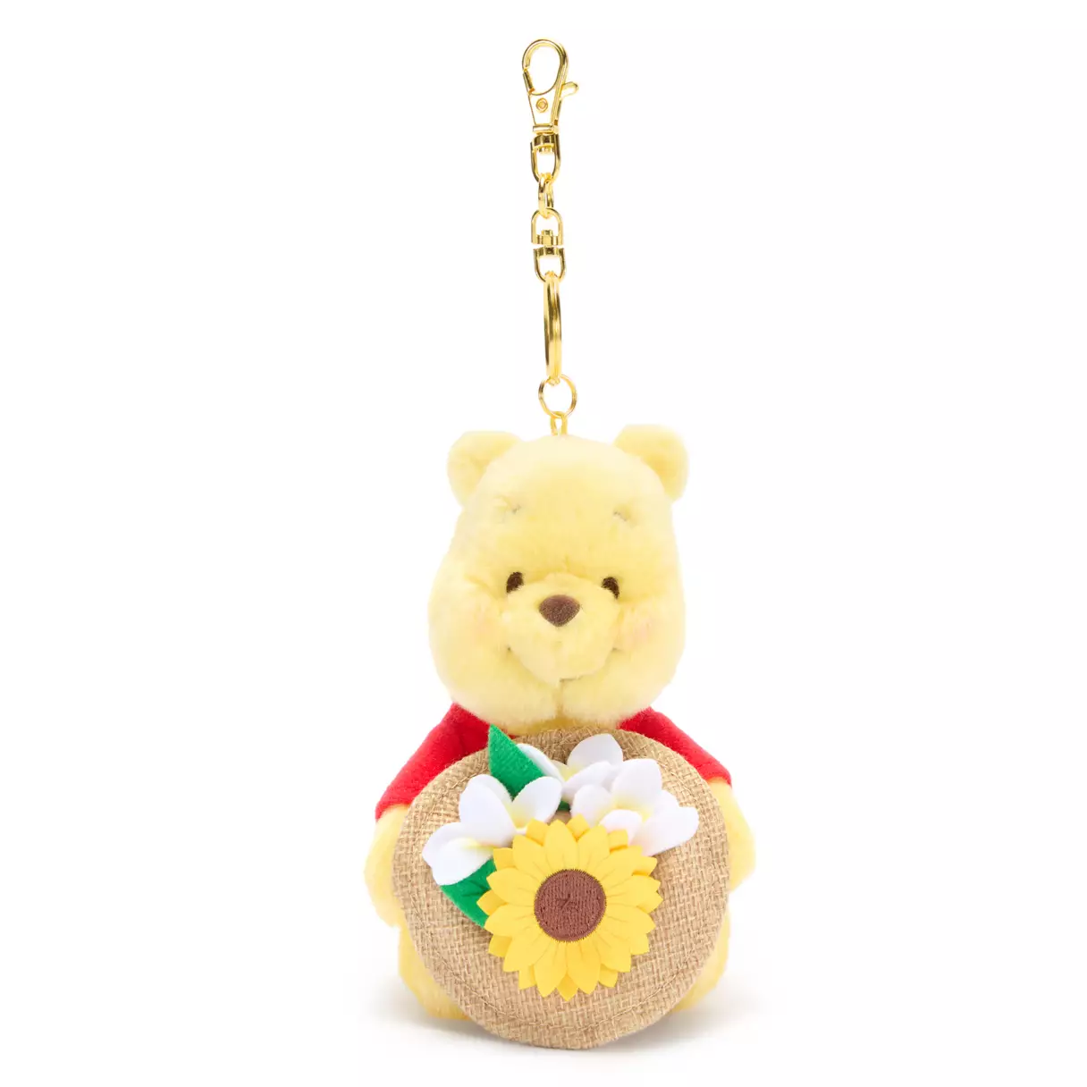 Front of Winnie the Pooh Keychain 5" Summertime Plush.