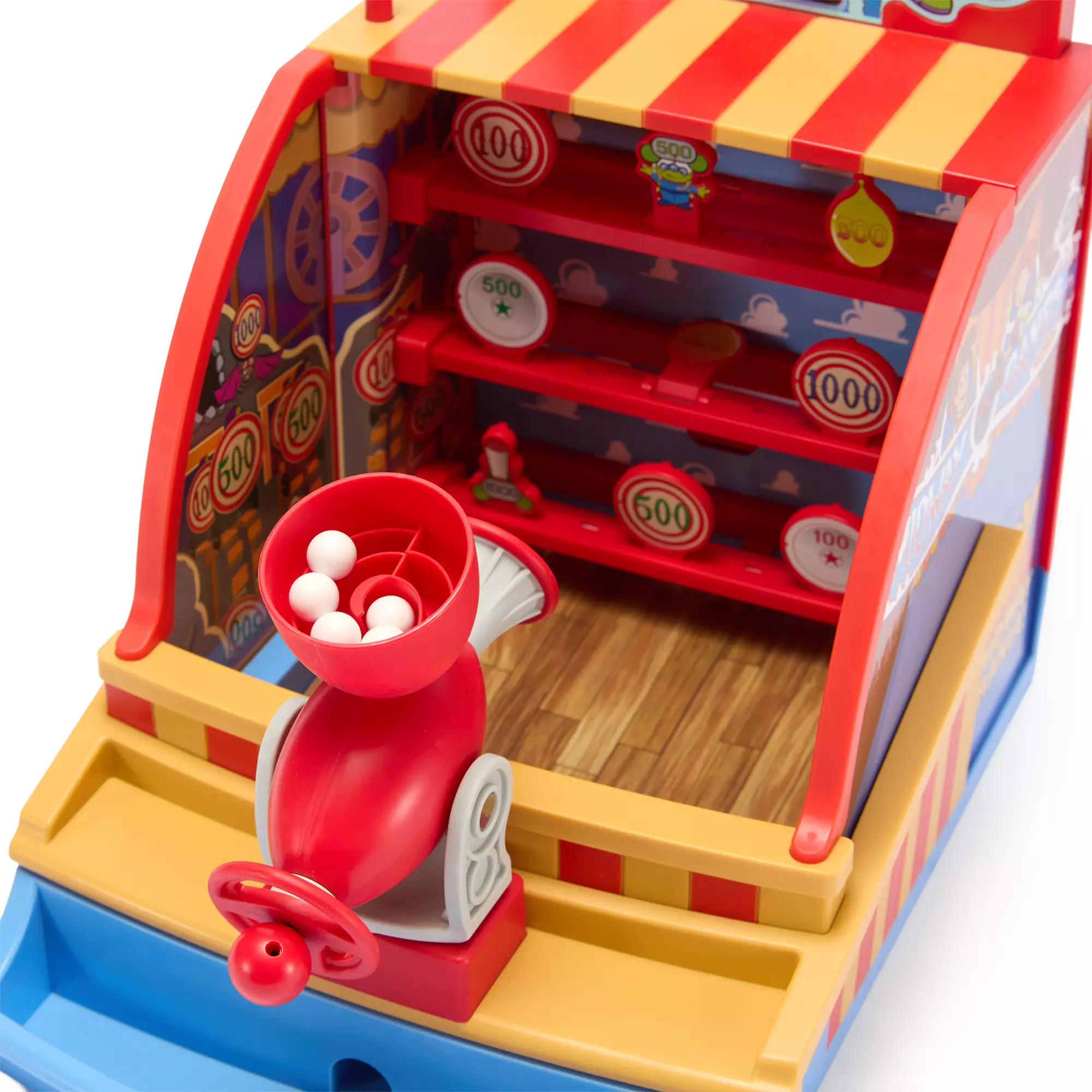 Close-up of front of Toy Story Midway Mania Game.