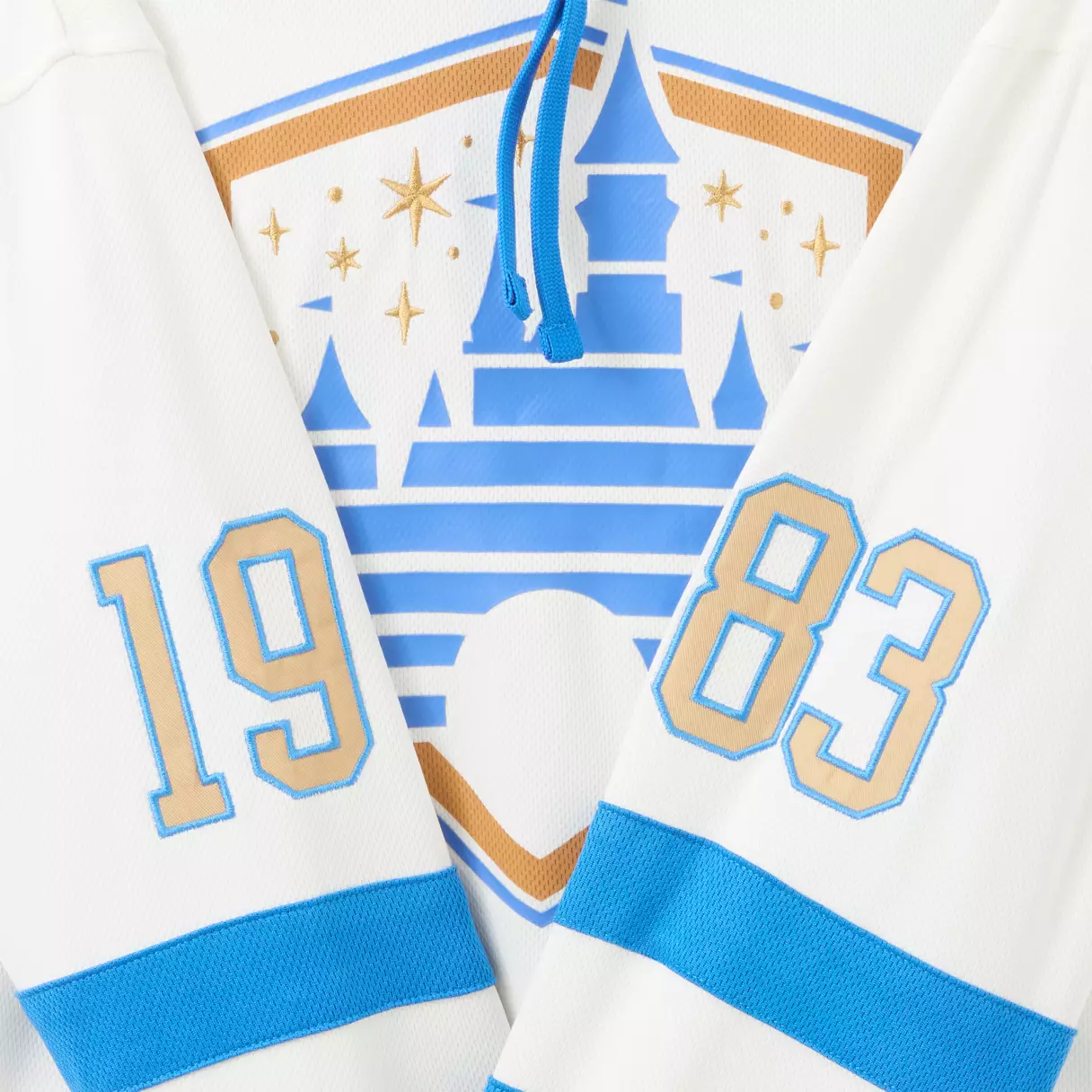 Sleeves of Walt Disney Pictures Hockey Pullover Hoodie.