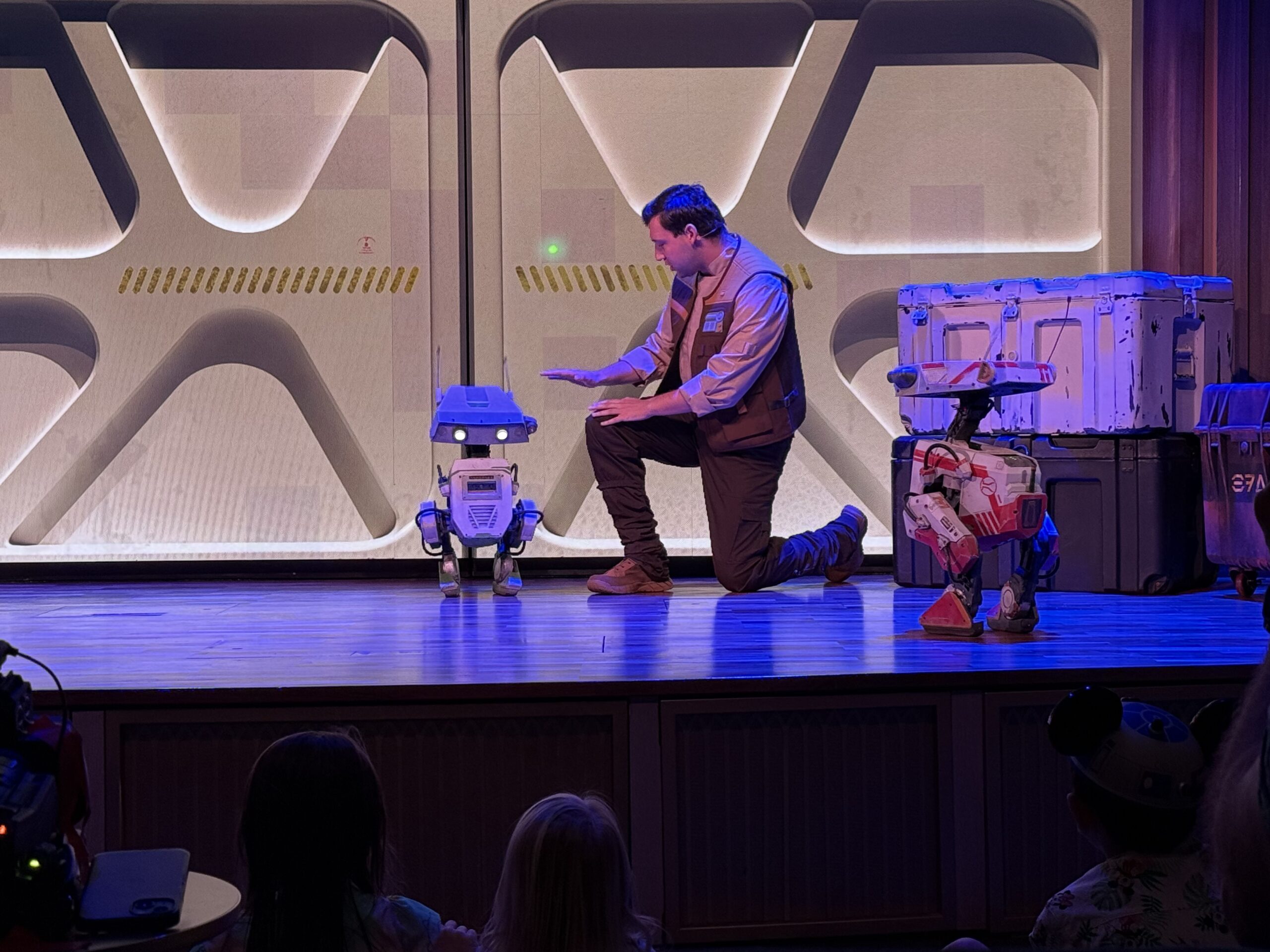 Red and Grek with droid handler on stage at the Luna lounge.