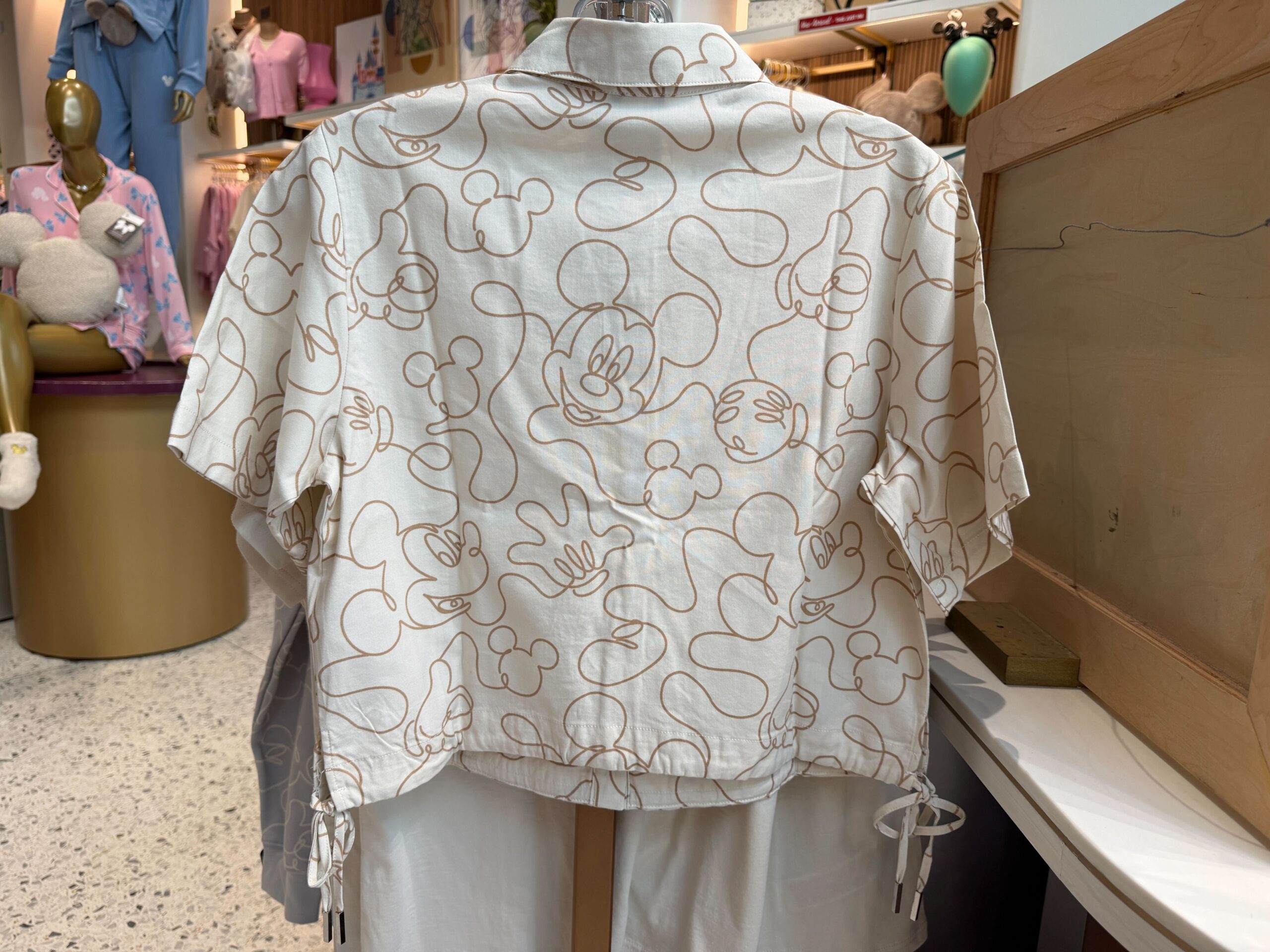 Back of Mickey Outline Collared Shirt.
