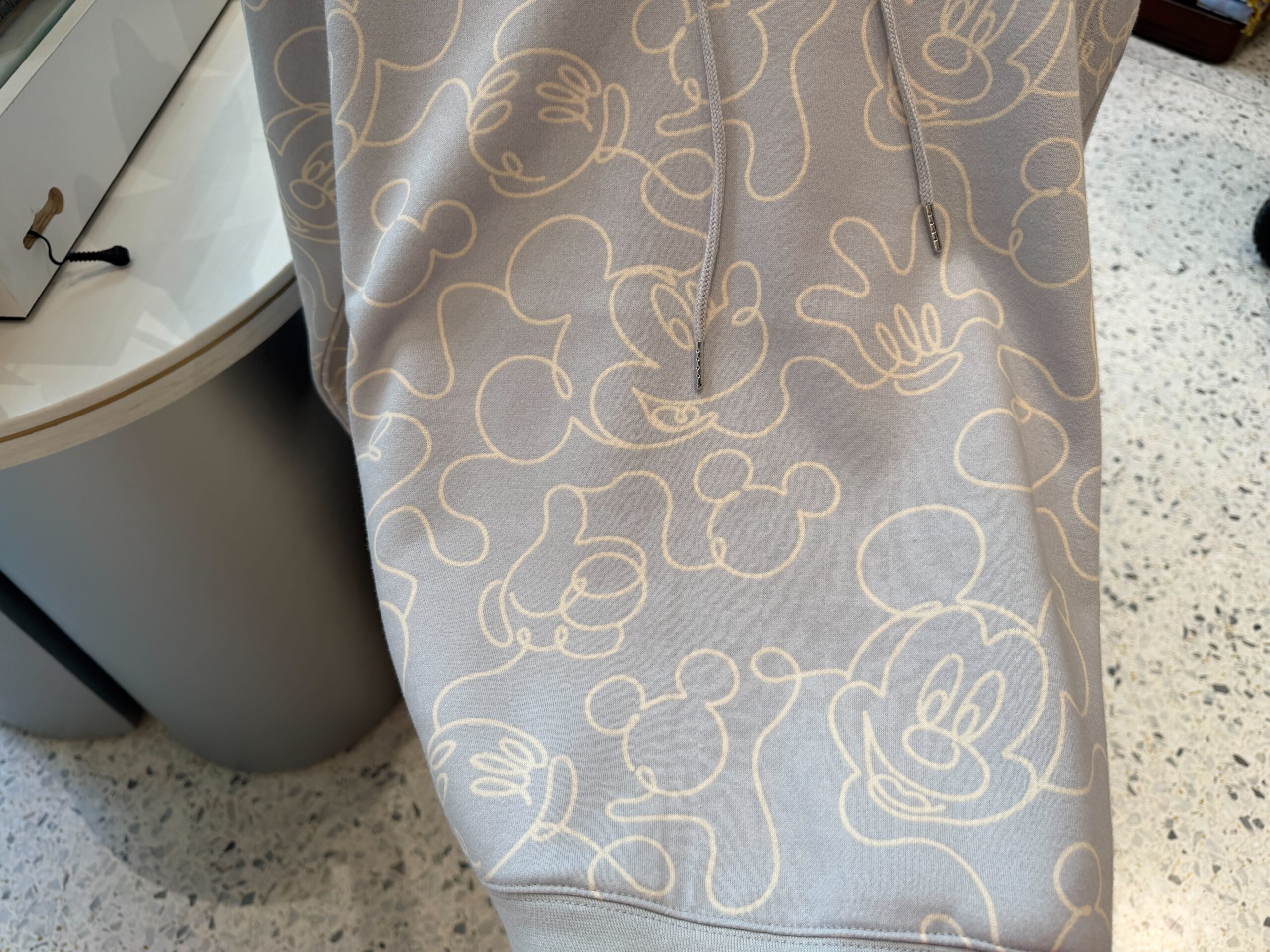 Close-up of front of Mickey Outline Hoodie.