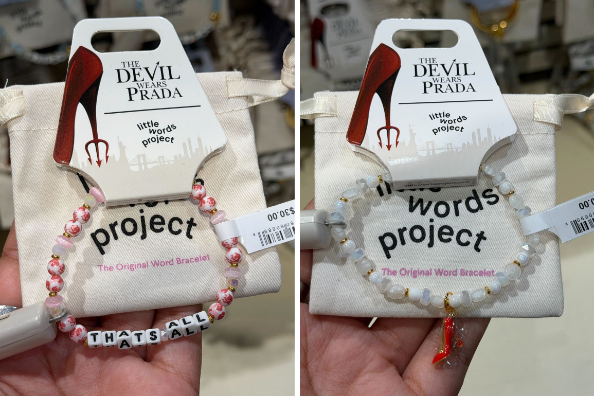 Devil Wears Prada themed Little Words Project bracelets now available at Disneyland.