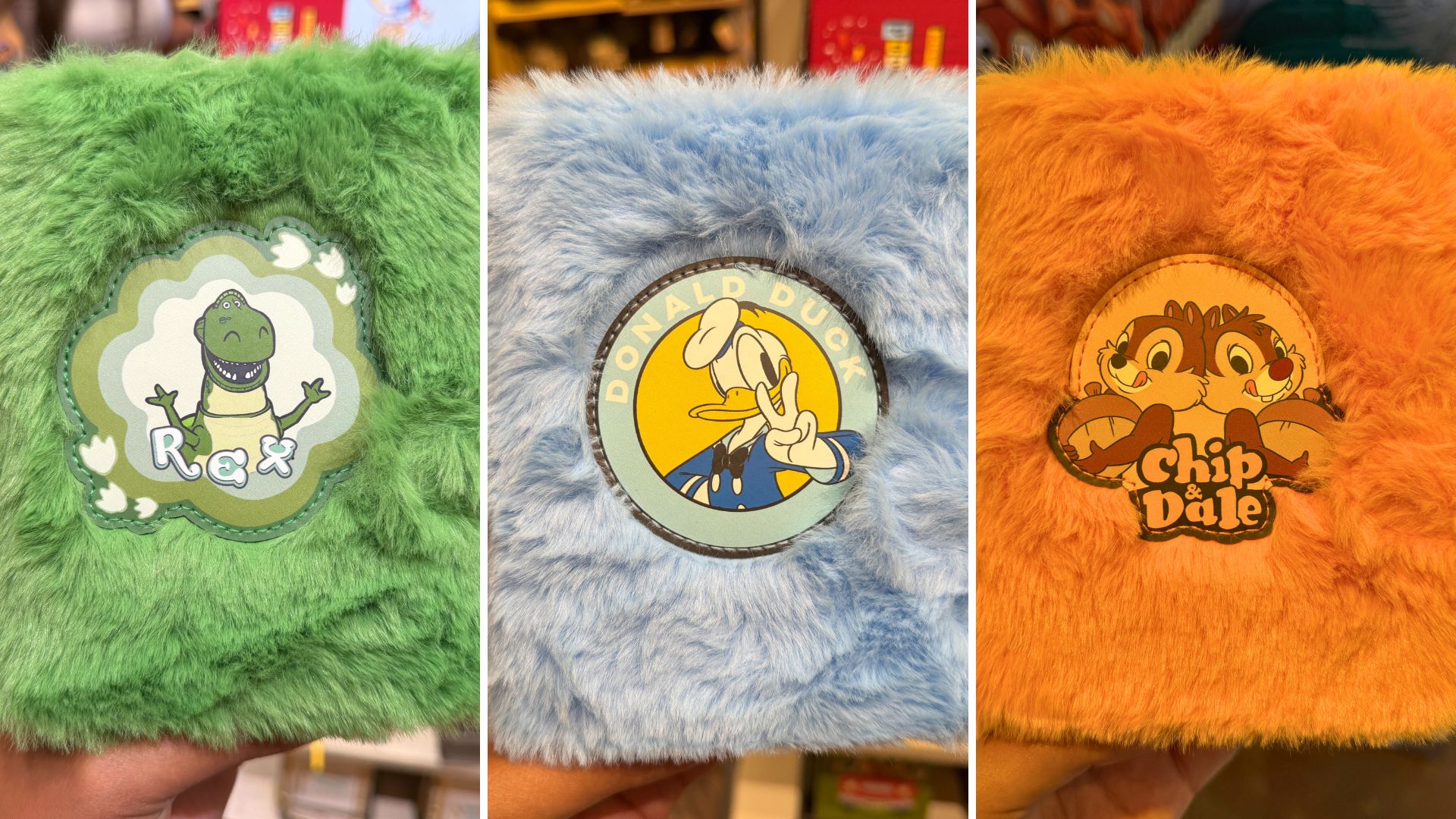 Rex, Donald, Chip 'n' Dale Fuzzy Journals at Disneyland