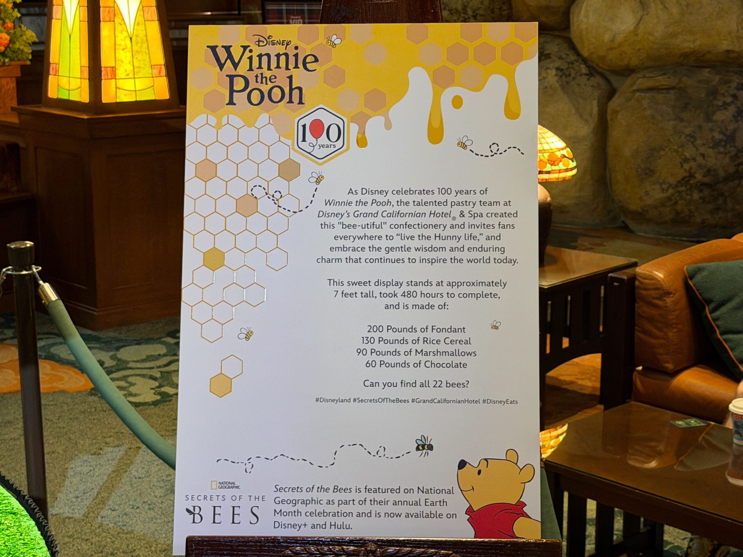 Winnie the Pooh Chocolate Display in Disney's Grand Californian Hotel