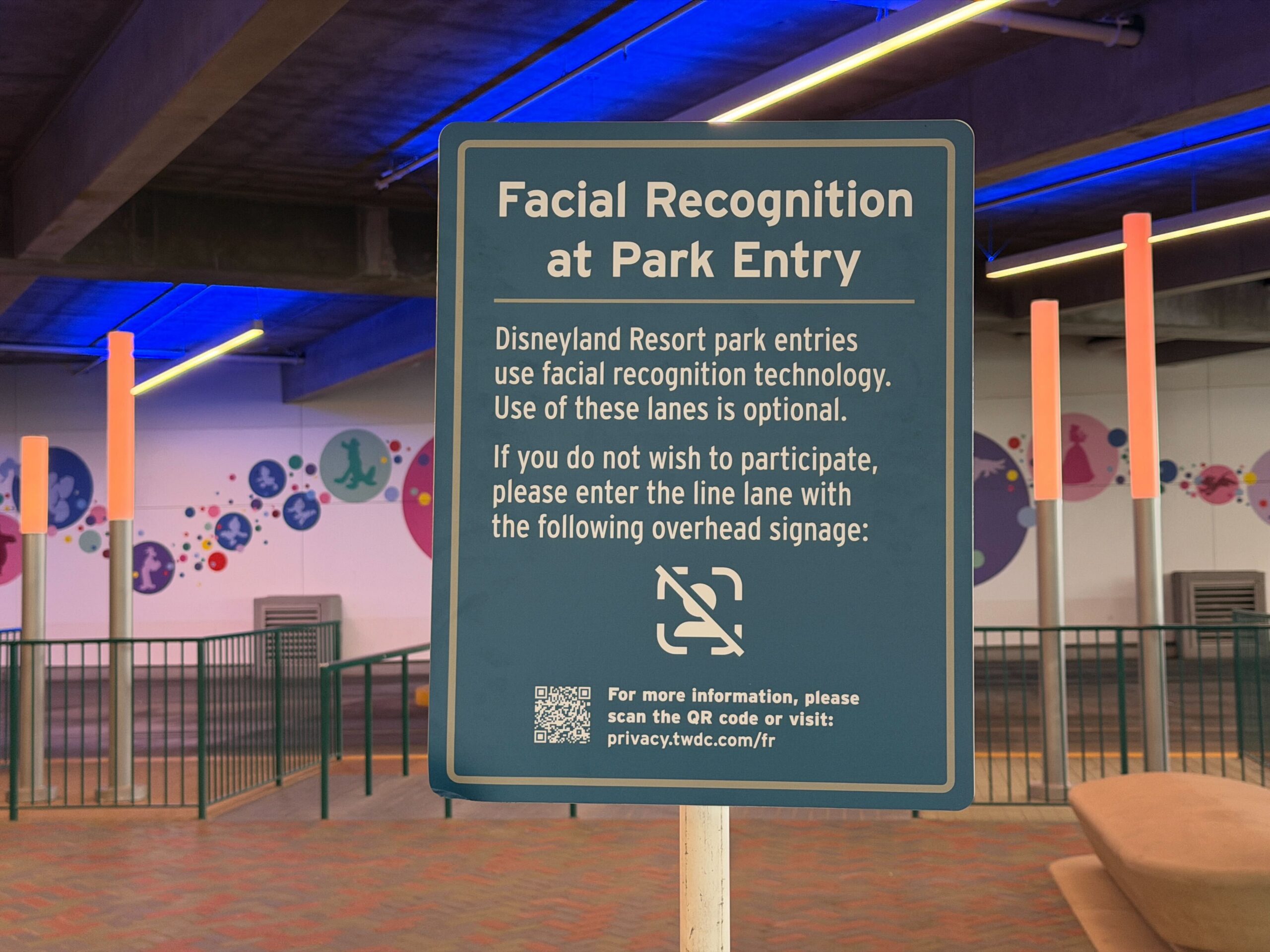 Facial Recognition Signs Added to Disneyland’s Mickey & Friends Parking Structure