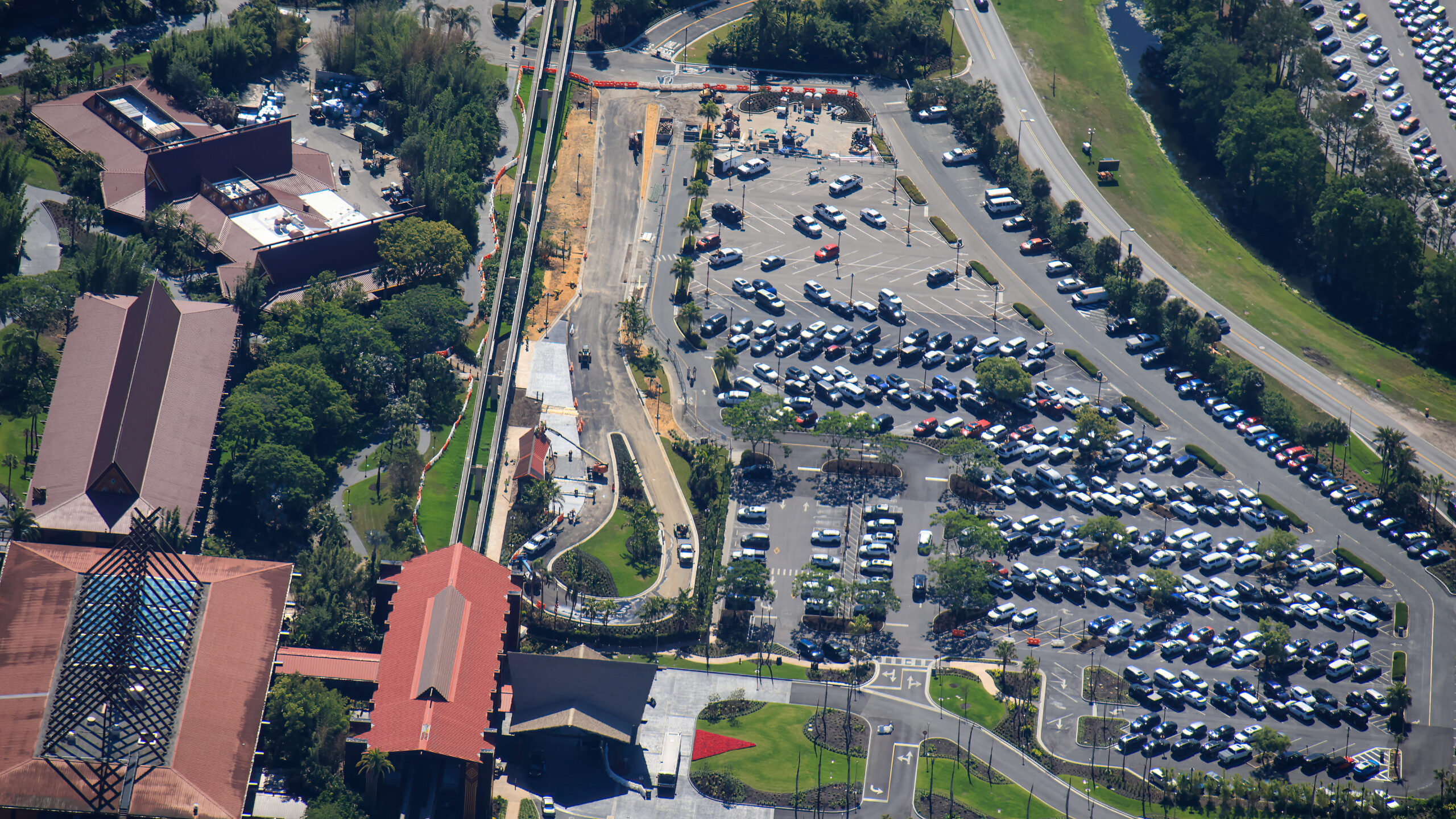 Aerial Photo of Bus Depot Construction at Disney’s Polynesian Village Resort