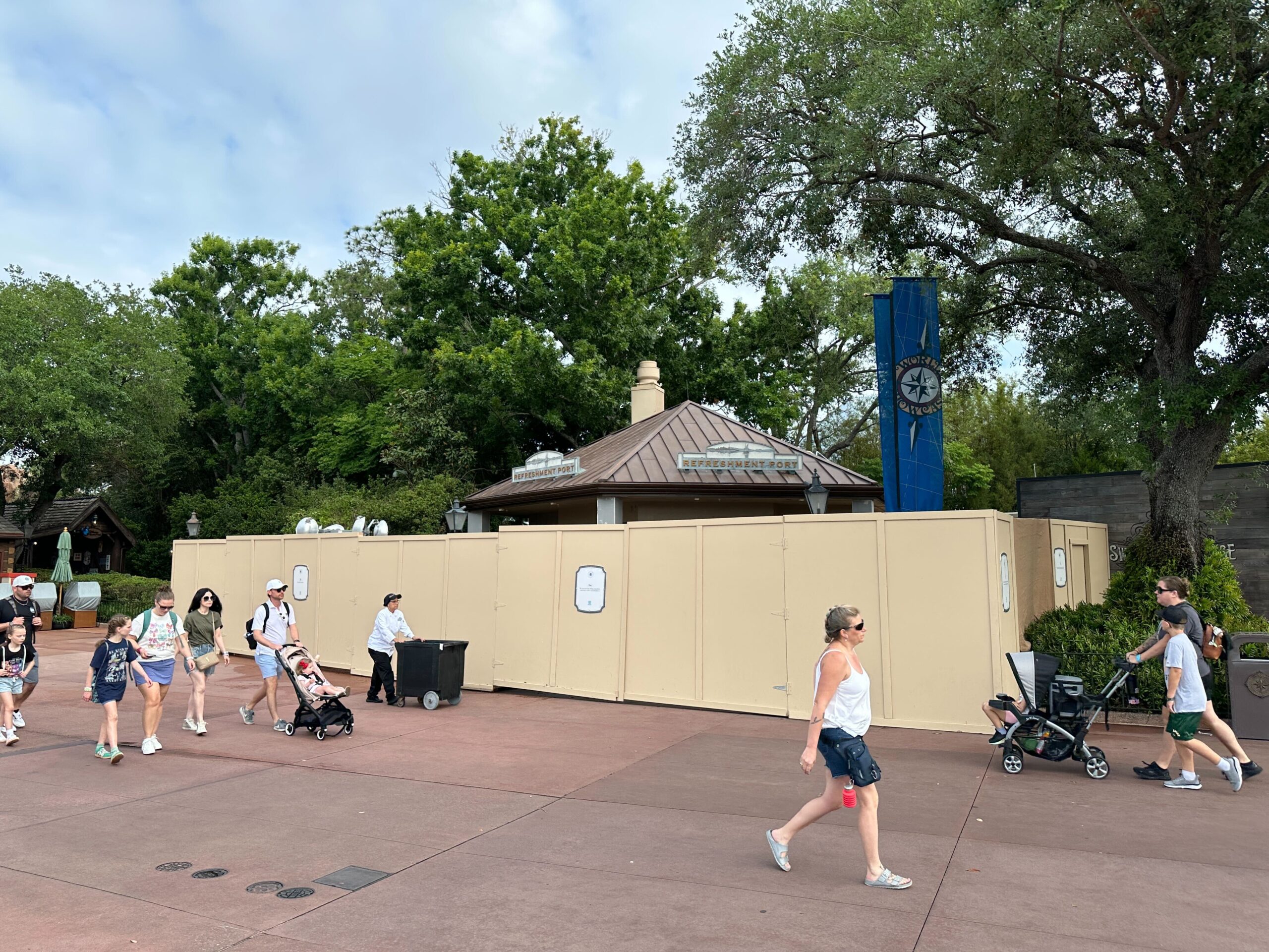 Construction Lights Appear at EPCOT’s Refreshment Port