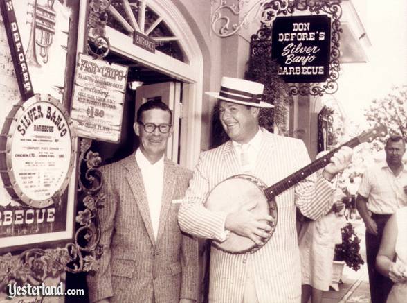 The original Casa de Fritos location became Don DeFore's Silver Banjo Barbecue in 1957. Casa de Fritos moved to the former Marshal's Office in Frontierland instead.