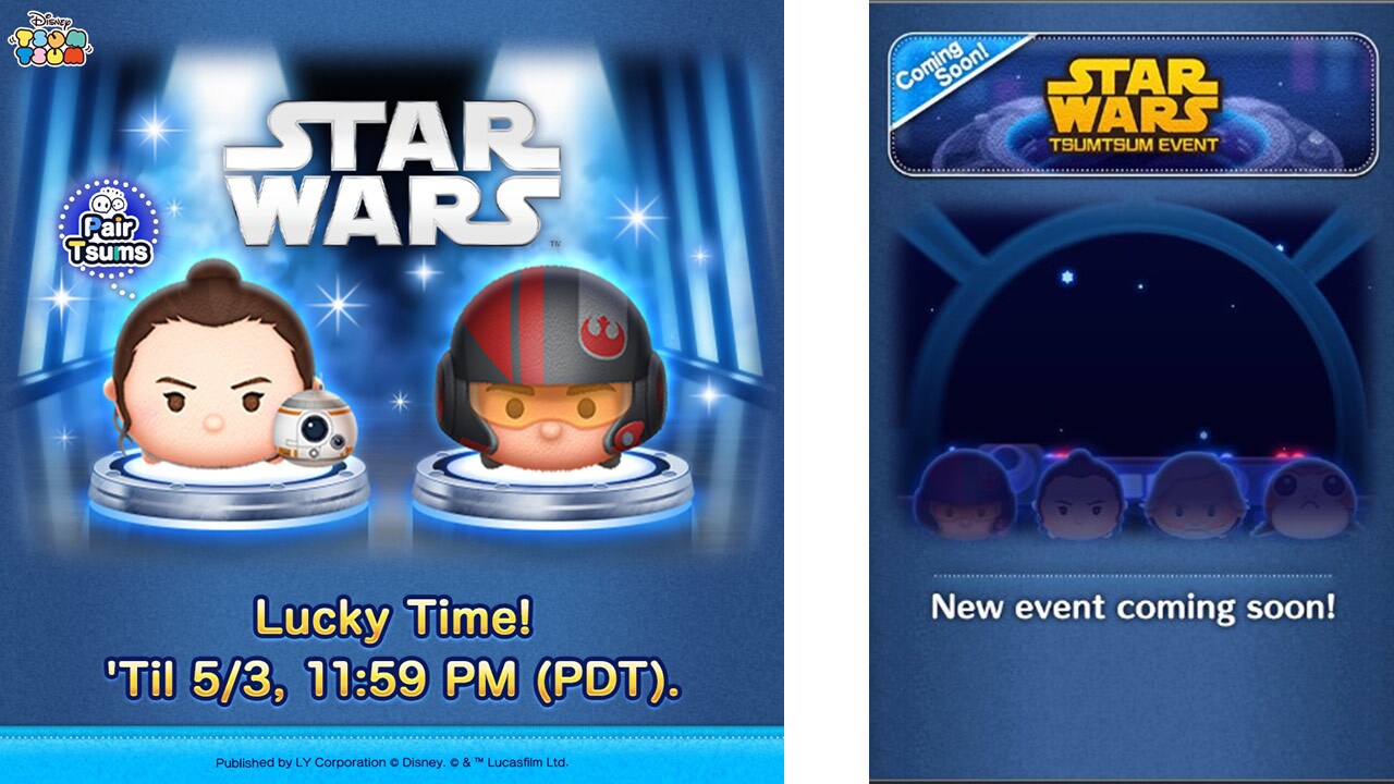 New Rey & BB-8 Pair Tsums and Poe Dameron Tsum from Star Wars make landfall in Disney Tsum Tsum. Download the game now in the App Store and Google Play.