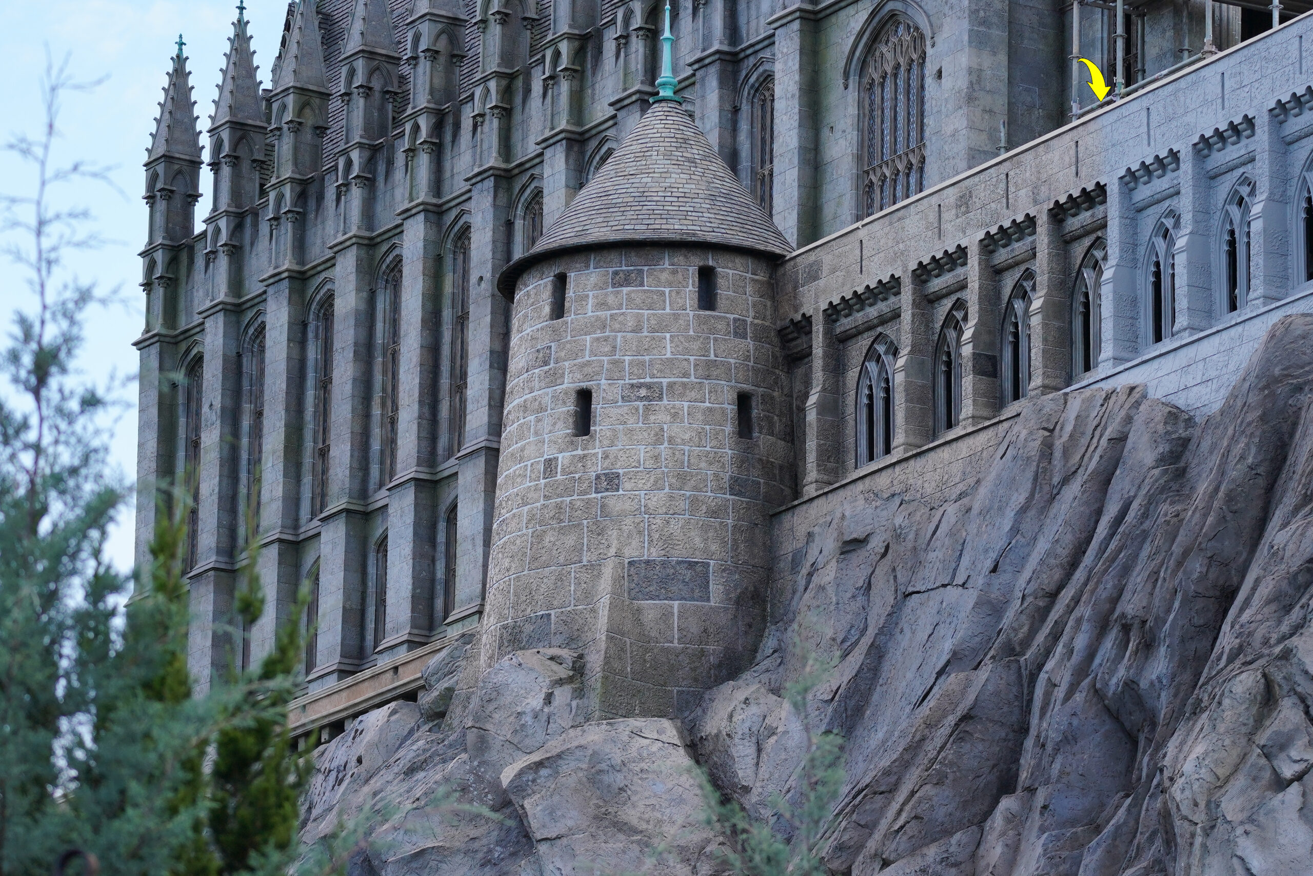 Themed Painting Underway During Hogwarts Castle Refurbishment at Islands of Adventure