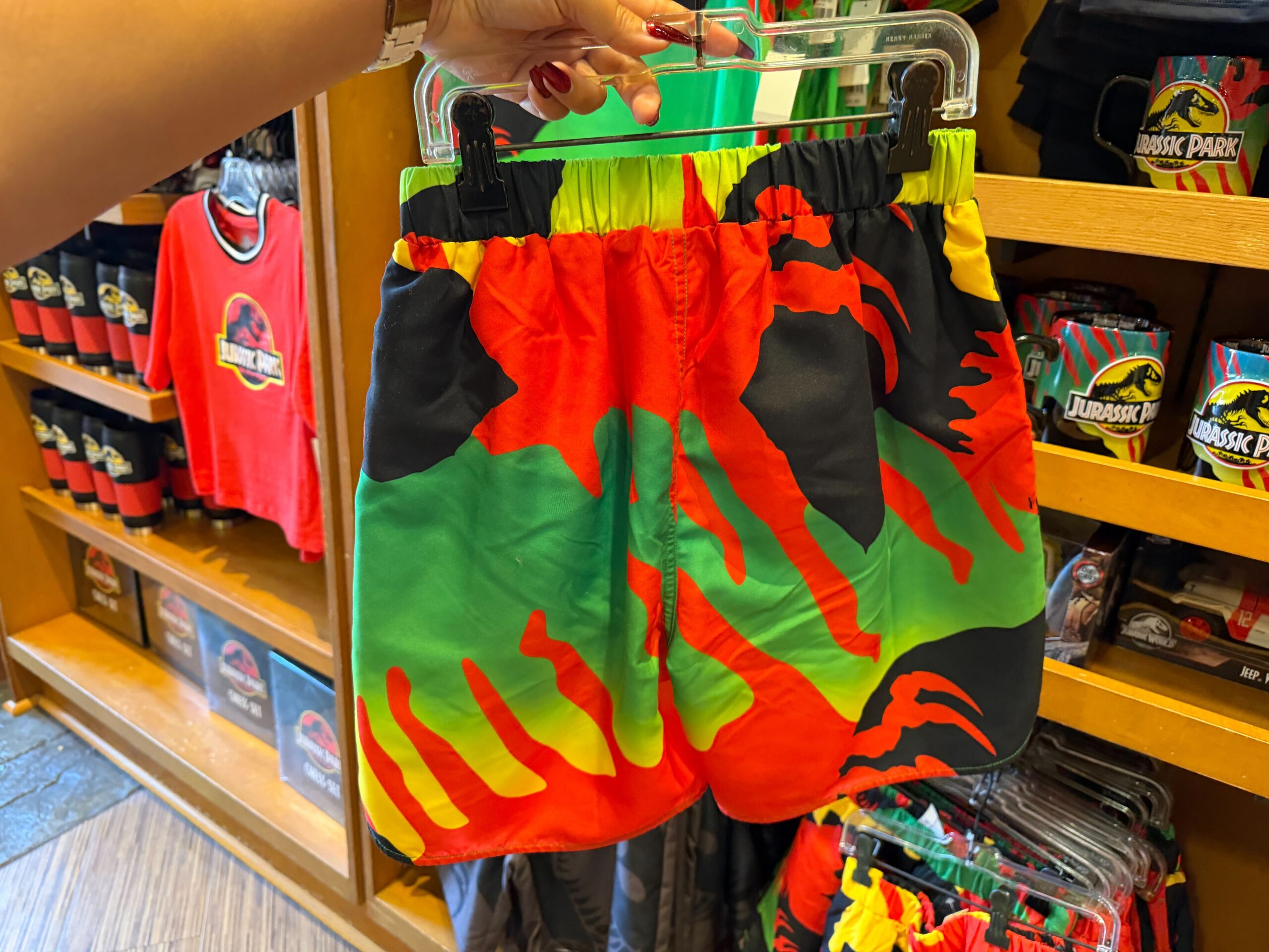 Jurassic Park swim trunks at Universal's Islands of Adventure