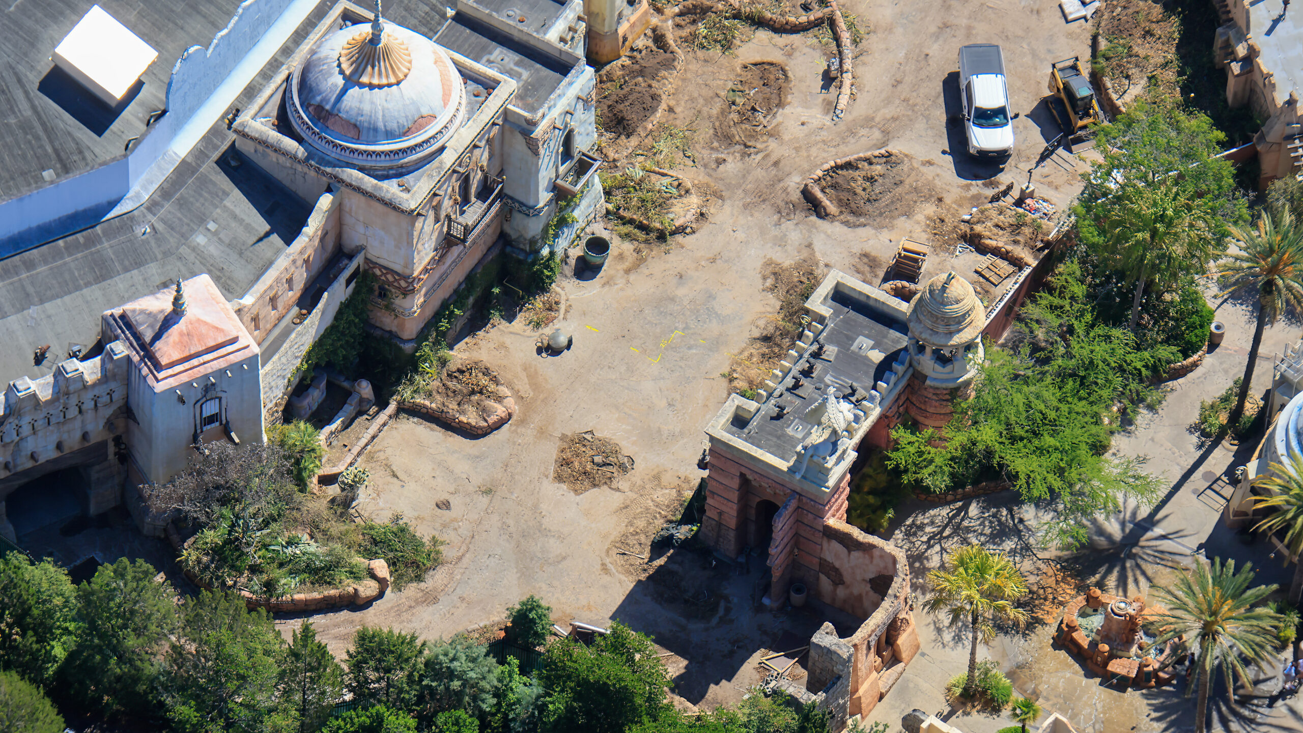 Demolition Begins Outside Former Sindbad Theater in Lost Continent at Universal Islands of Adventure