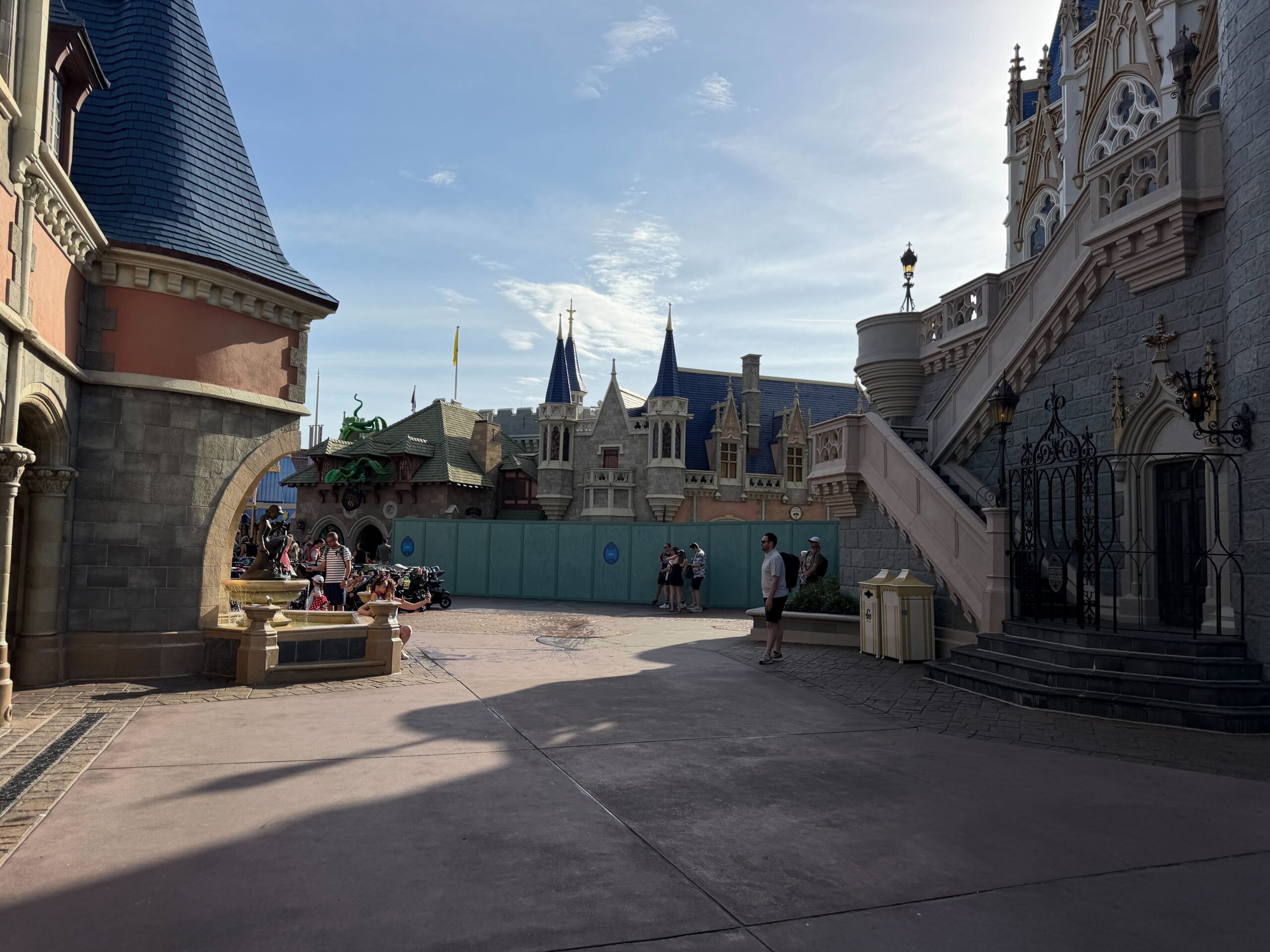 Construction Wall Installed Behind Cinderella Castle at Magic Kingdom