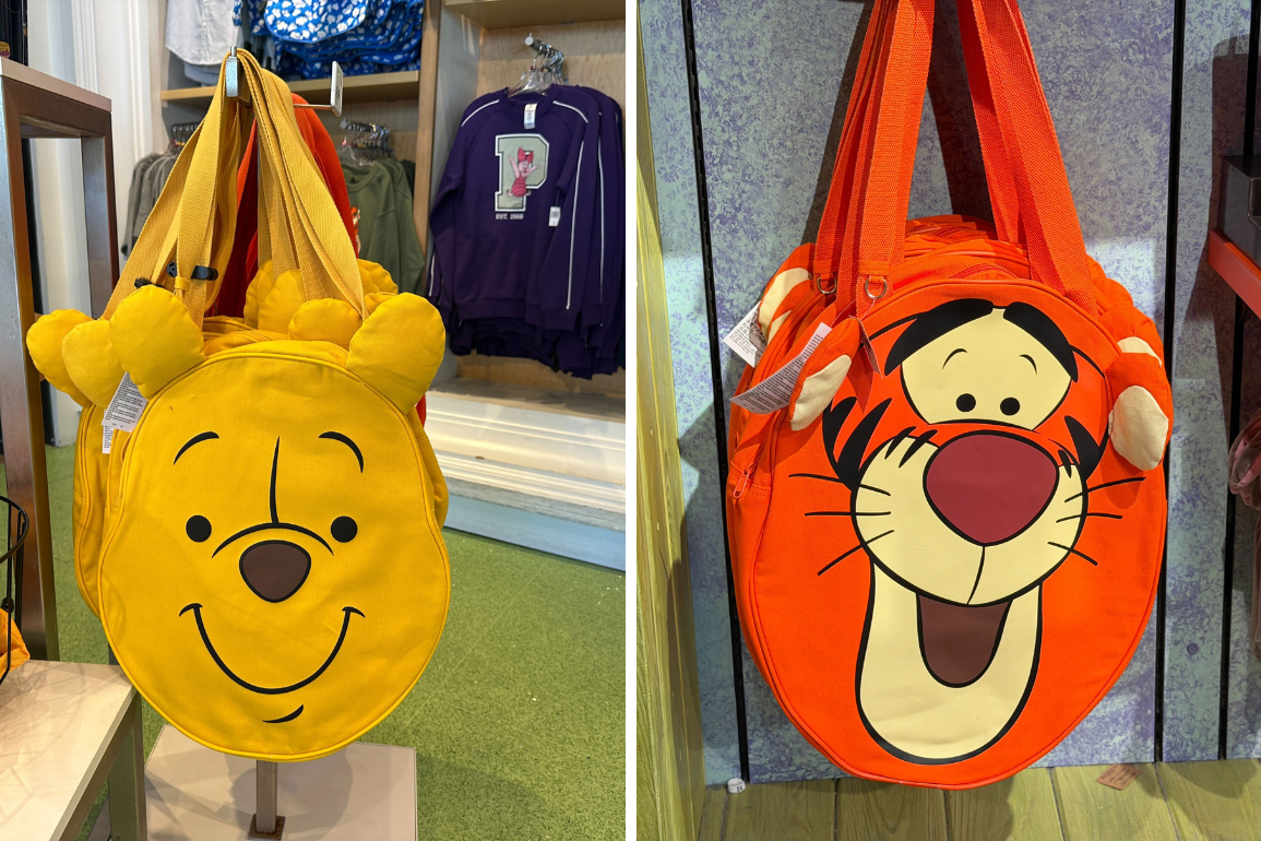 Winnie the Pooh and Tigger big face tote bags now available at Walt Disney World.