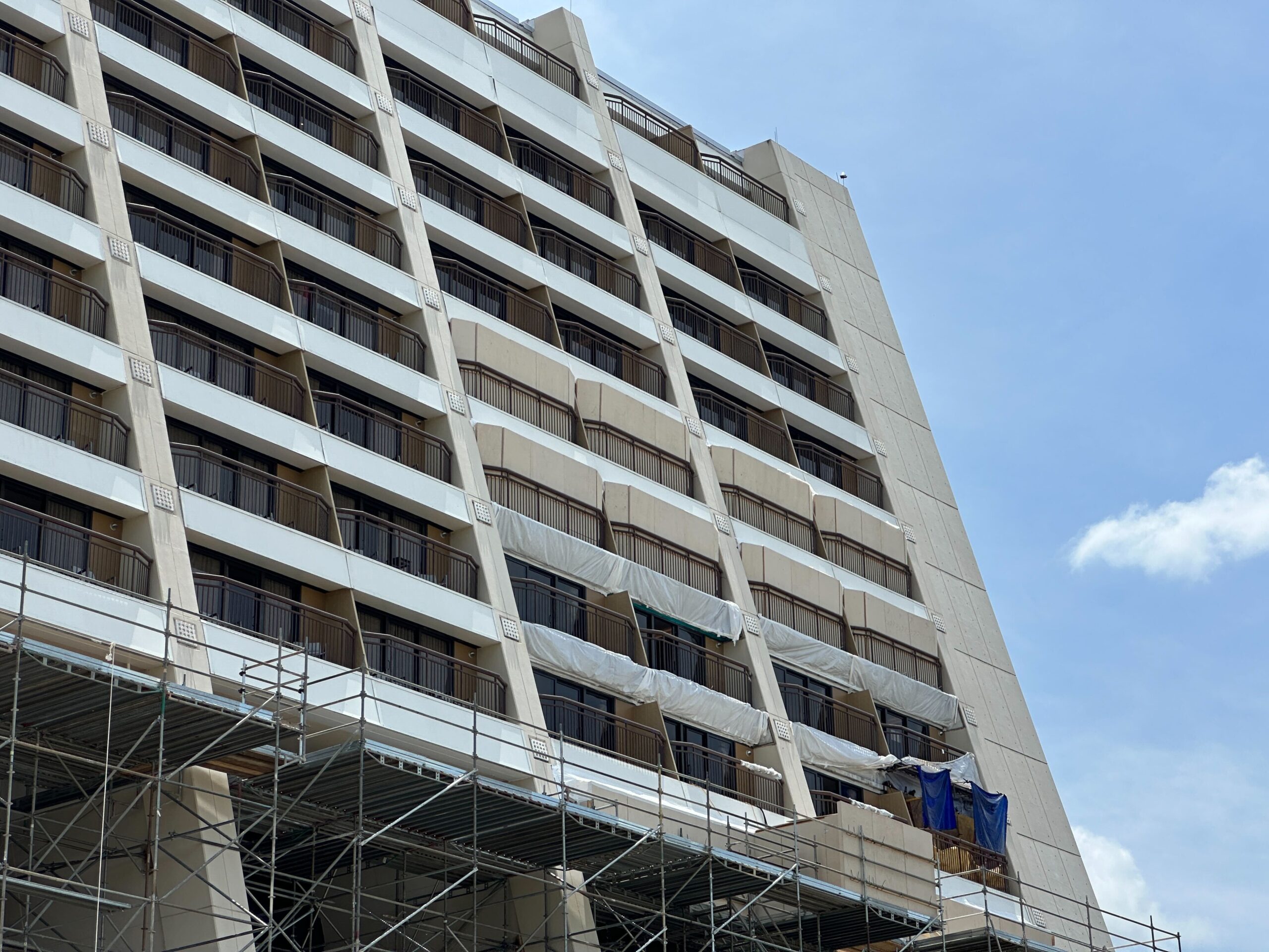 Disney’s Contemporary Resort Gains Scaffolding for Exterior Refurbishment