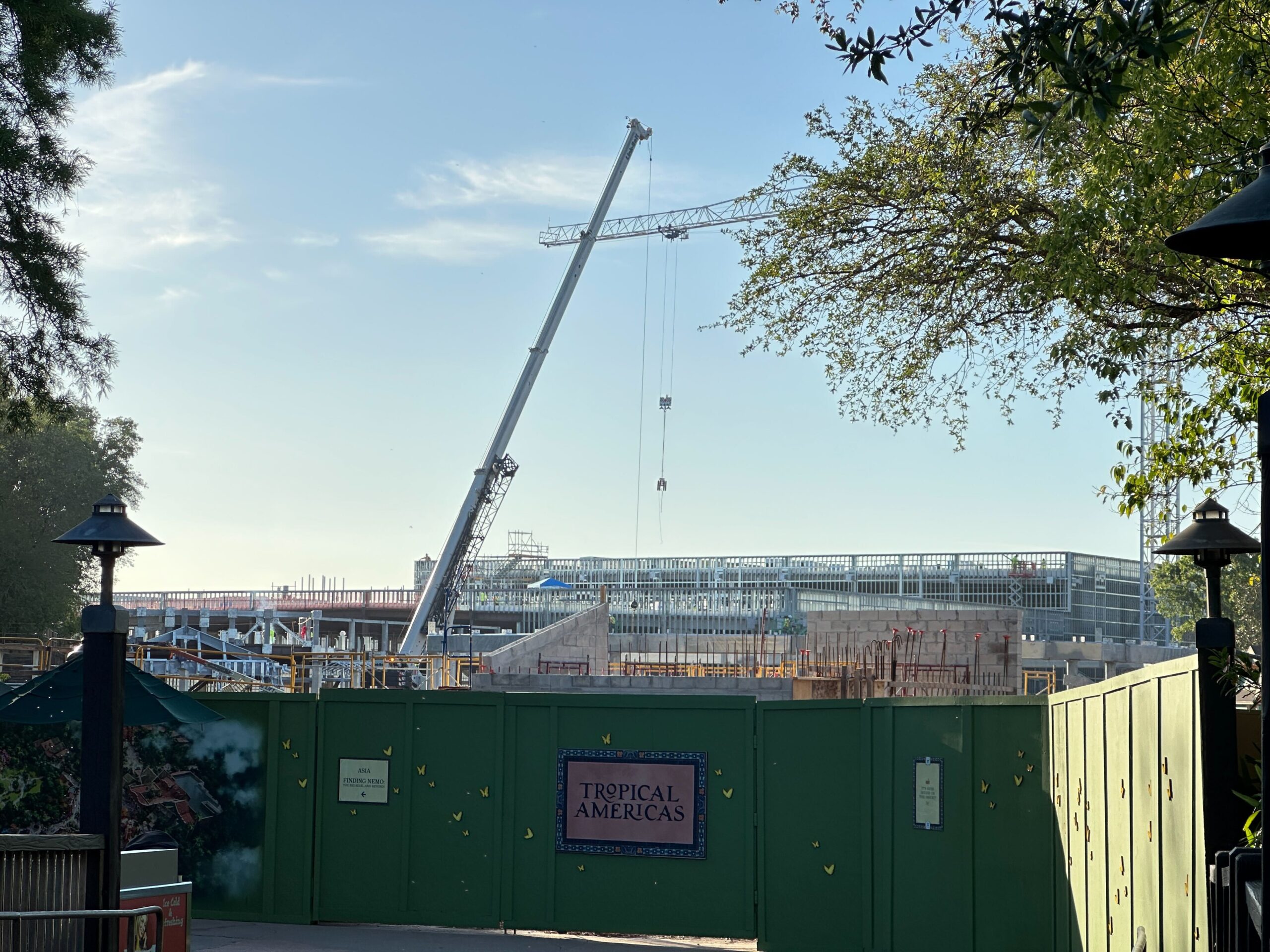 Tropical Americas Construction Continues on ‘Encanto’ Ride Entrance, Former Dinosaur Treasures, and Carousel