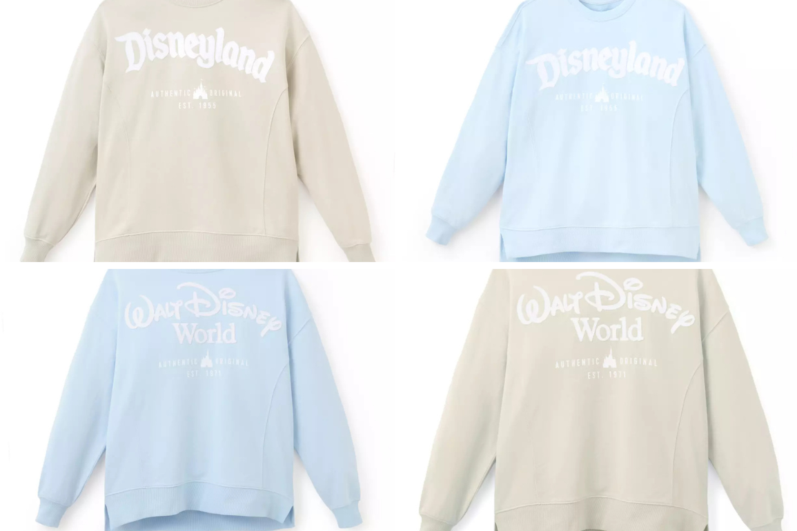 Disneyland and Walt Disney World Pullovers in Sand and Light Blue Now Available Online