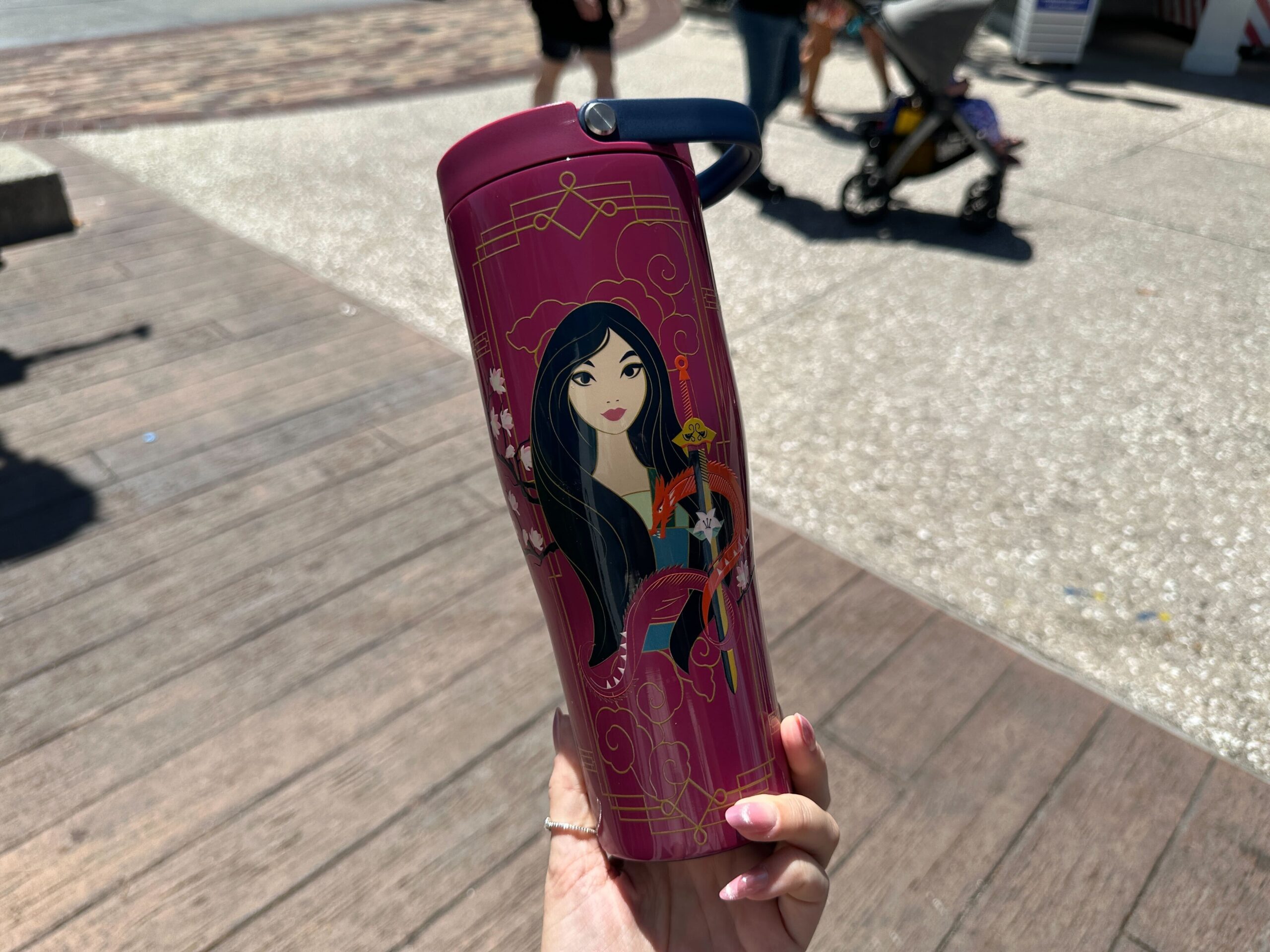 Front of Corkcicle Mulan Go Cup XL.