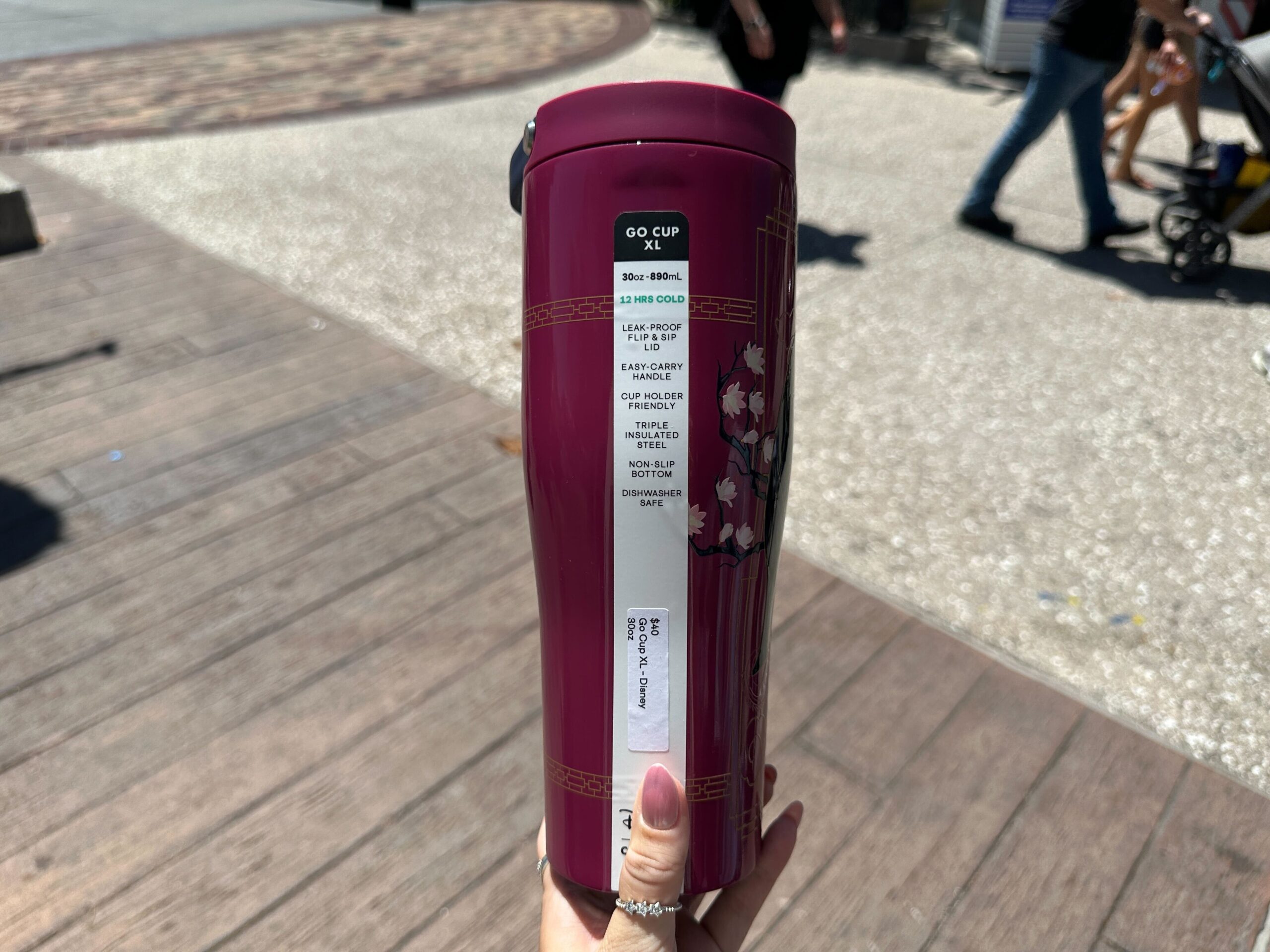 Side of Corkcicle Mulan Go Cup XL.