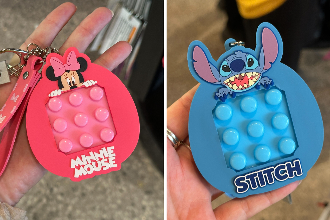 Walt Disney World's EPCOT Creations Shop has new Minnie Mouse and Stitch themed fidget keychains available for purchase.