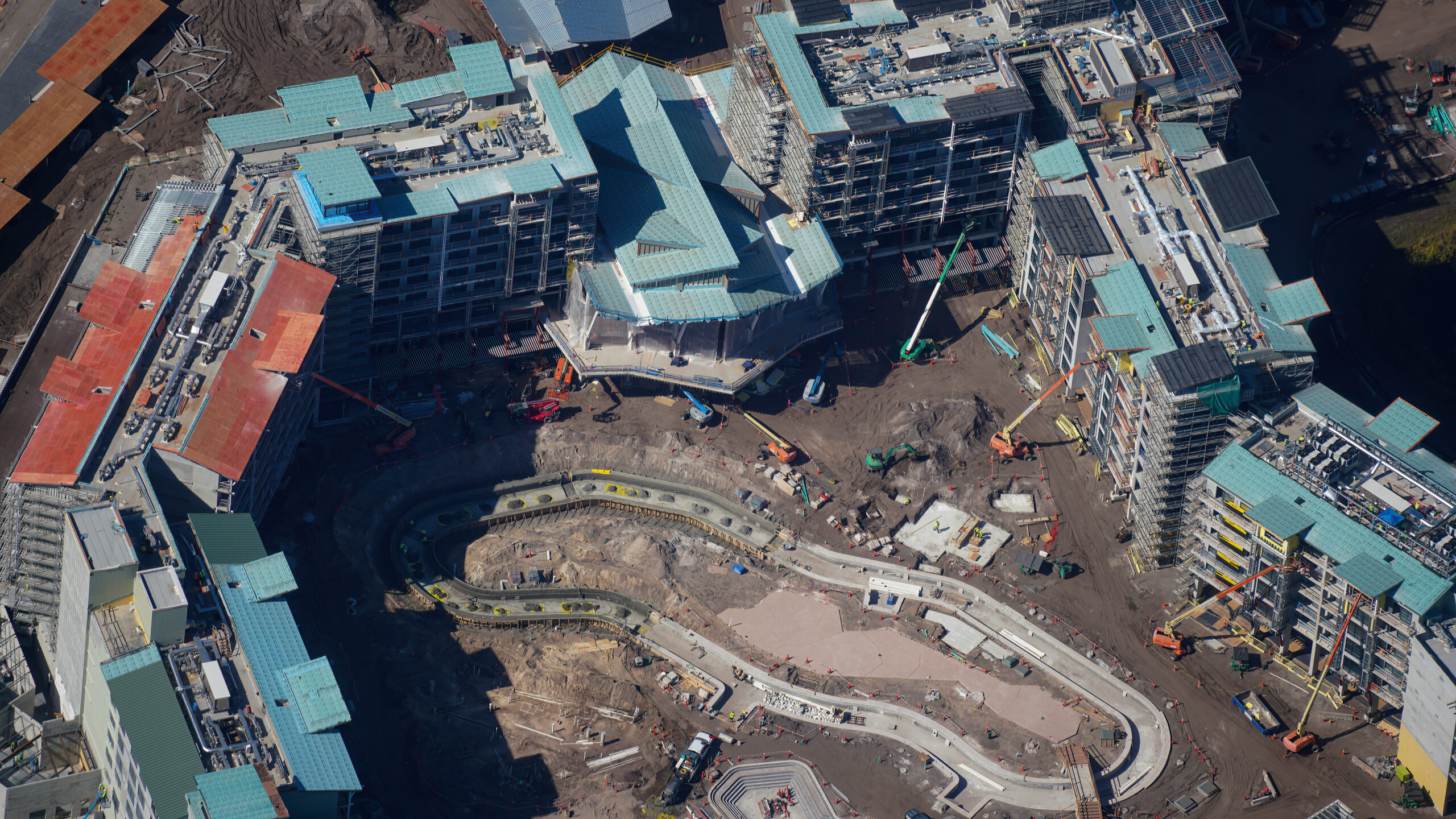 Concrete Poured for Lazy River at Disney’s Lakeshore Lodge