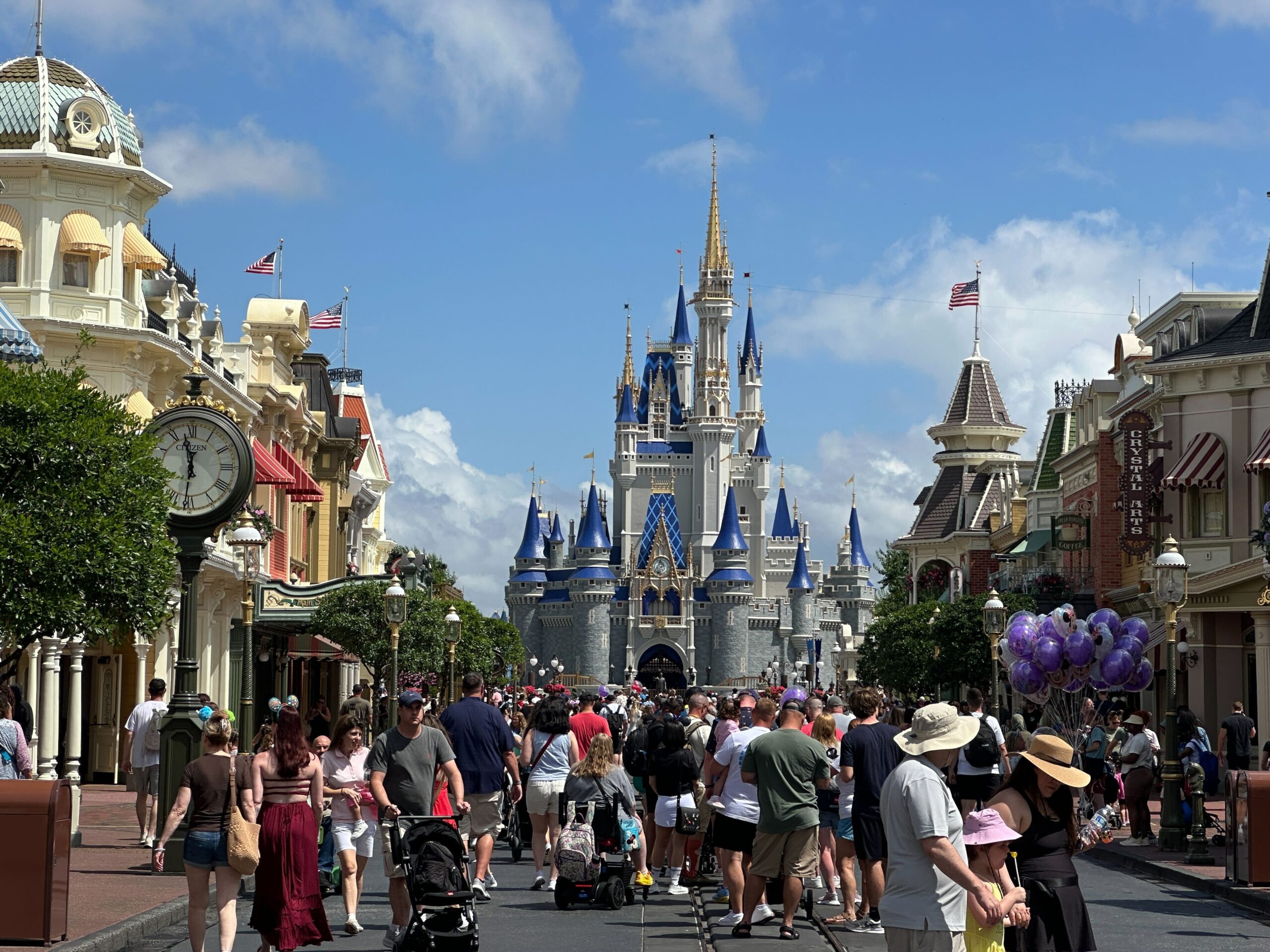Cranes Gone From Cinderella Castle at Magic Kingdom with Repainting Project Possibly Complete