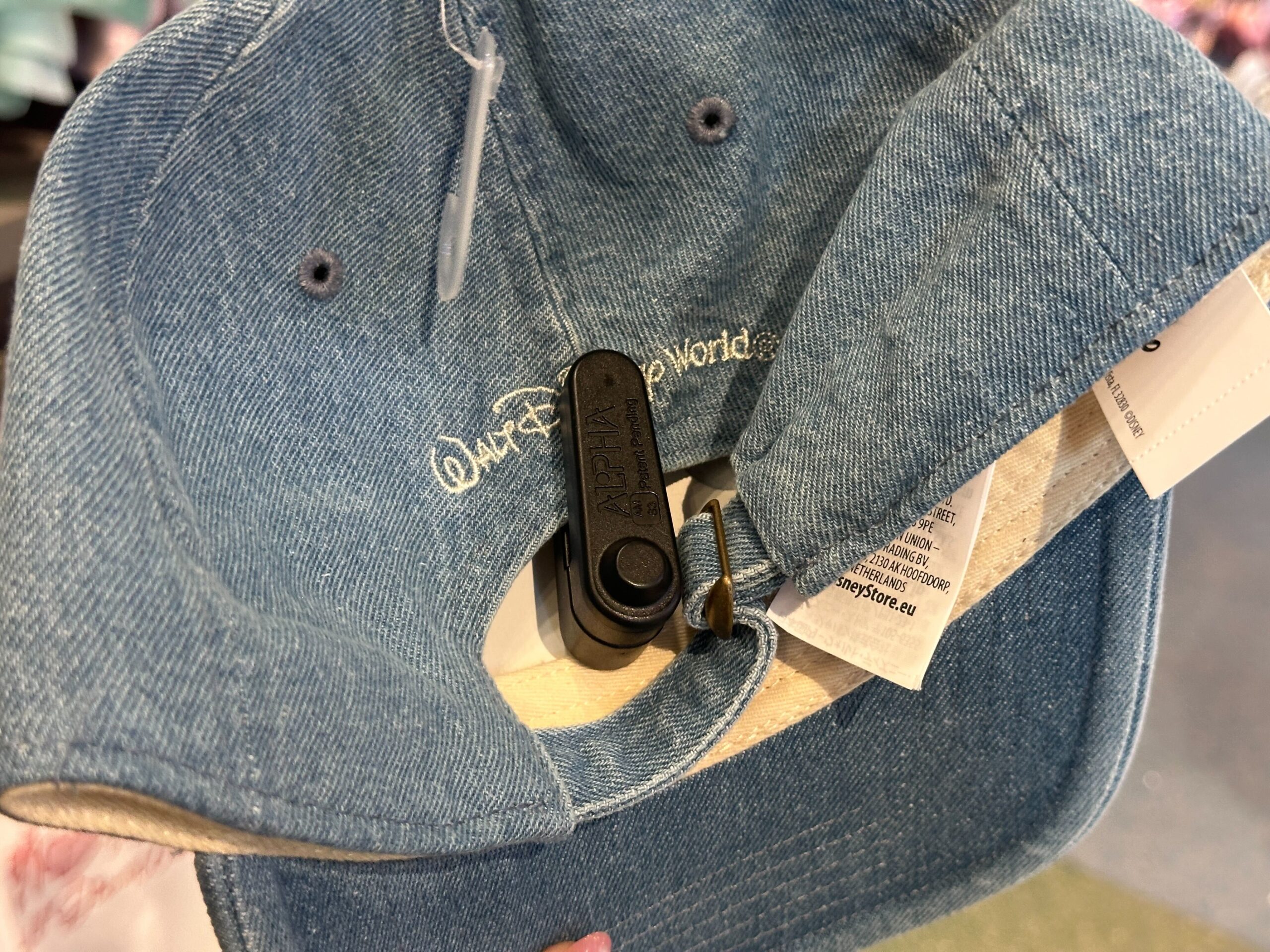 Back of Floral Disney 'D' Denim Hat.
