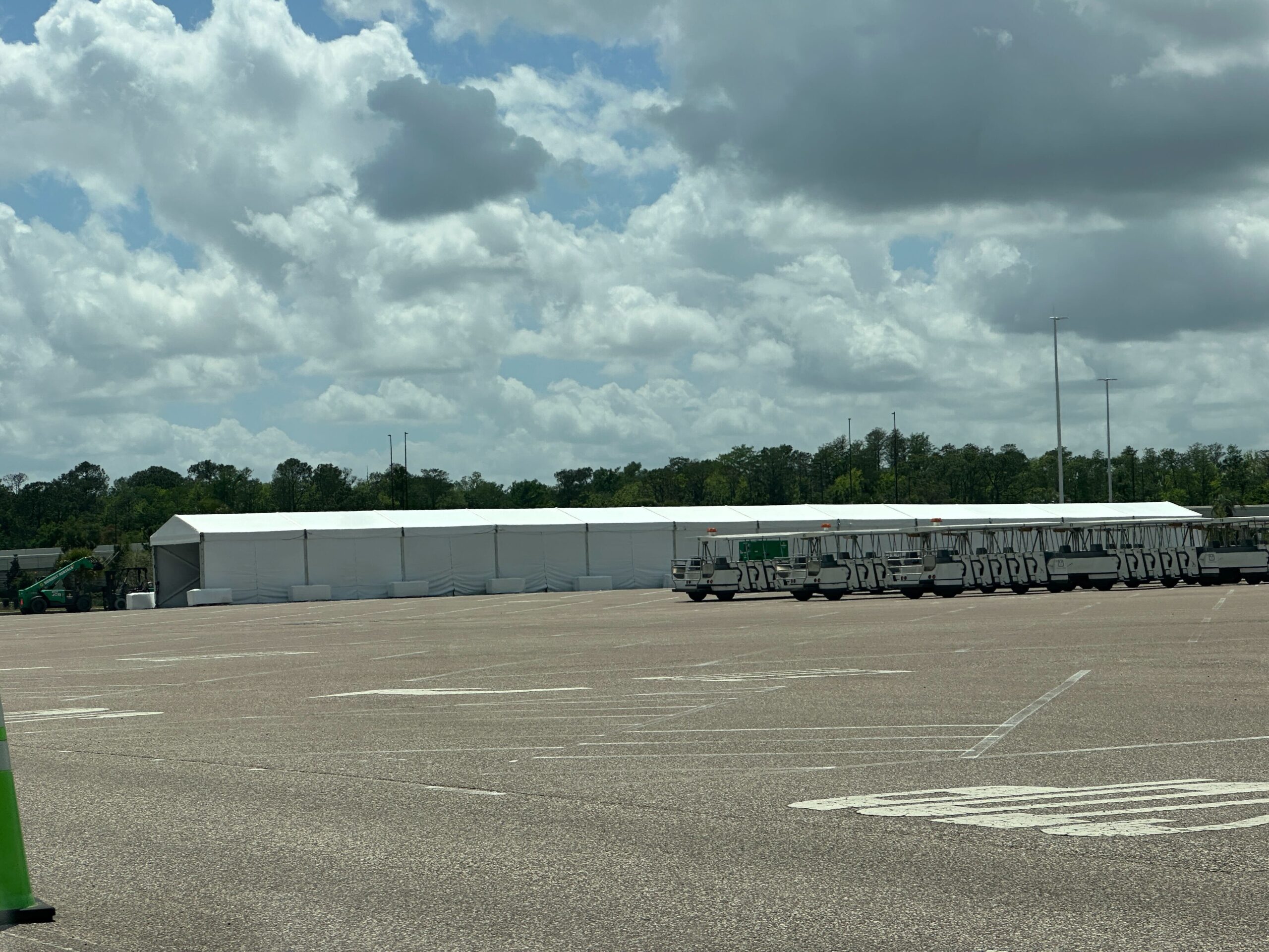 Tram Washing Tent in Magic Kingdom parking lot