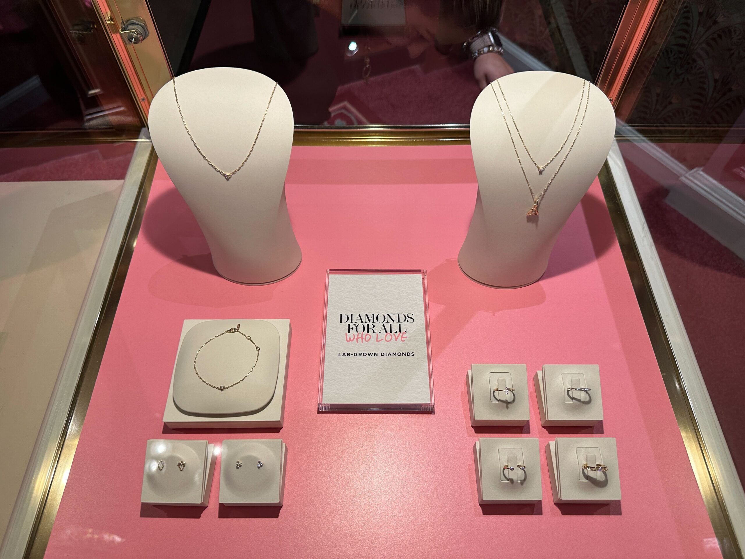 Other Pandora lab-grown diamond jewelry available for purchase, including necklaces, rings, and earrings.