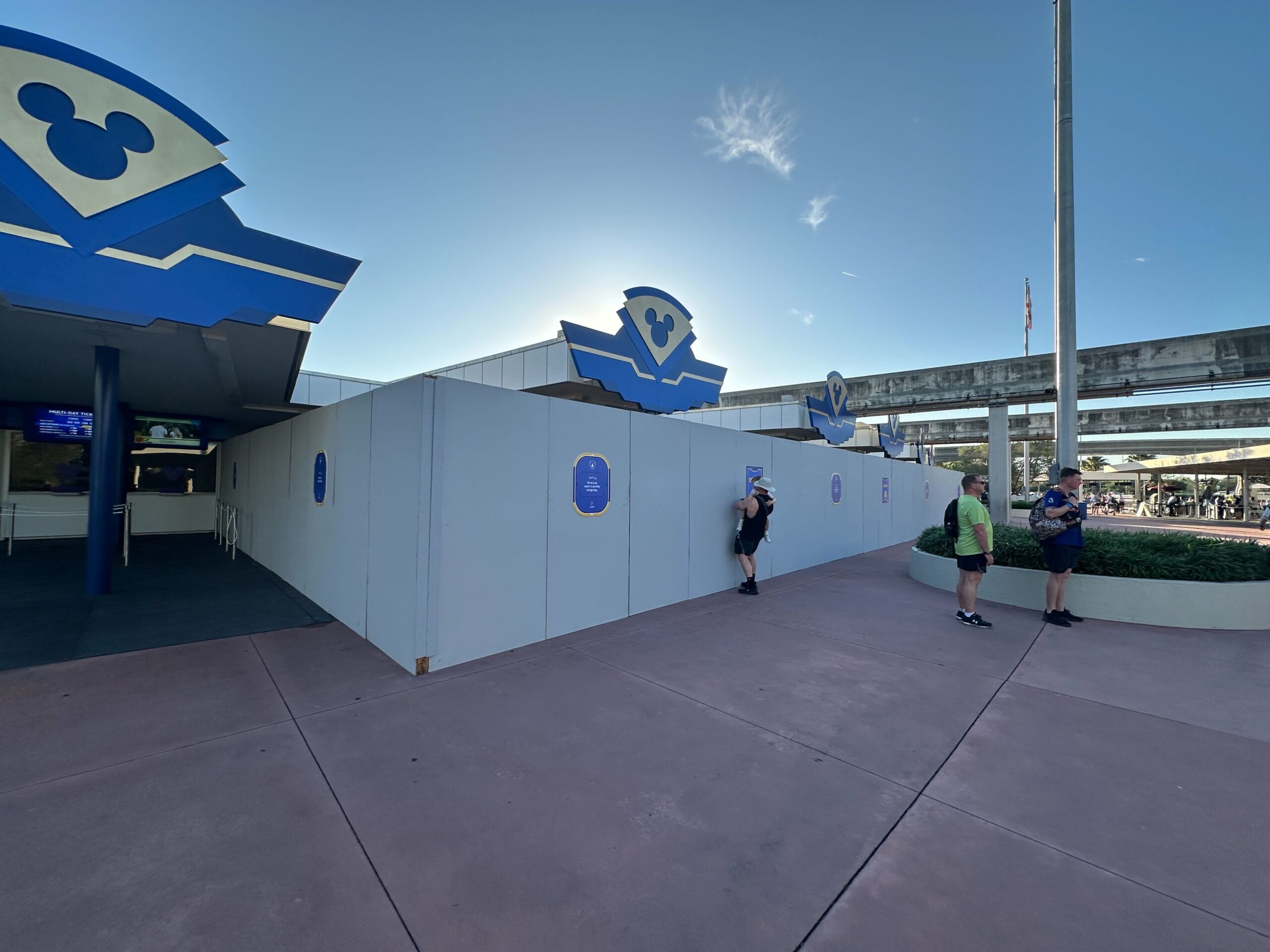 Construction Walls Return to Transportation and Ticket Center at Disney World