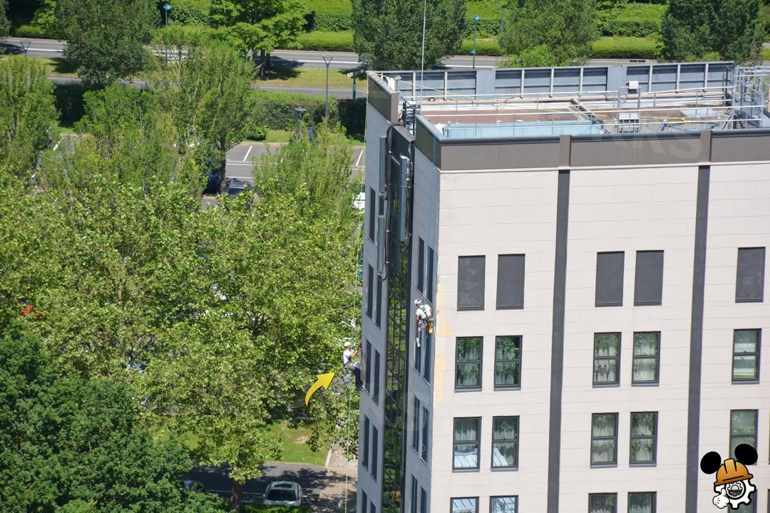 Several Disneyland Paris hotels are currently wrapped in construction equipment, tarps, scaffolding, and maintenance crews.