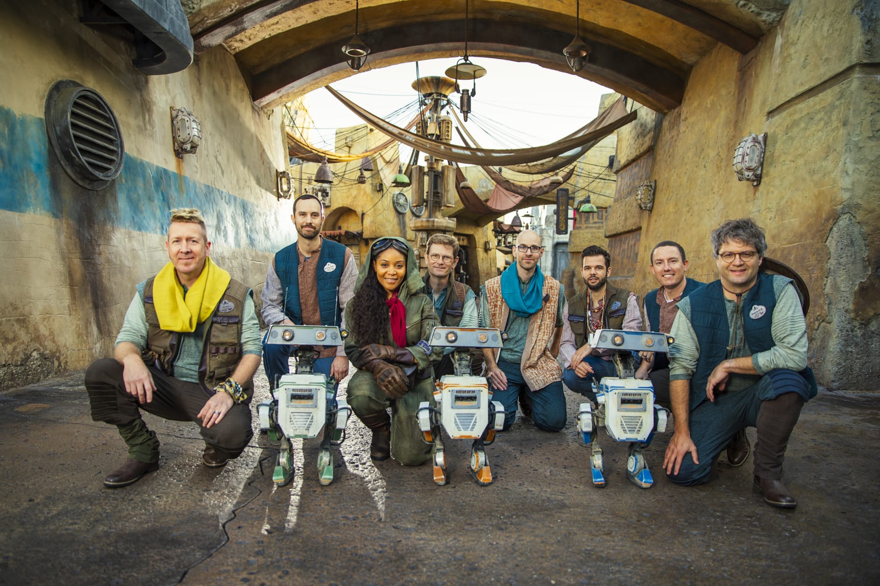 BDX droids with Imagineers.