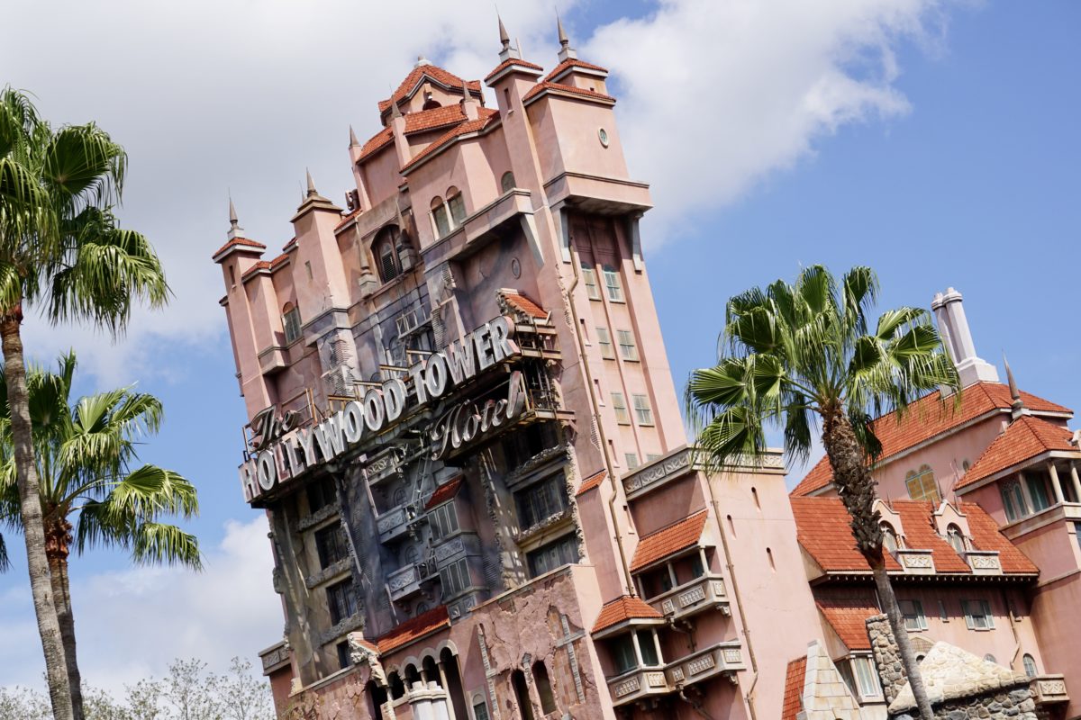Tower of Terror ride facade at Disney's Hollywood Studios.