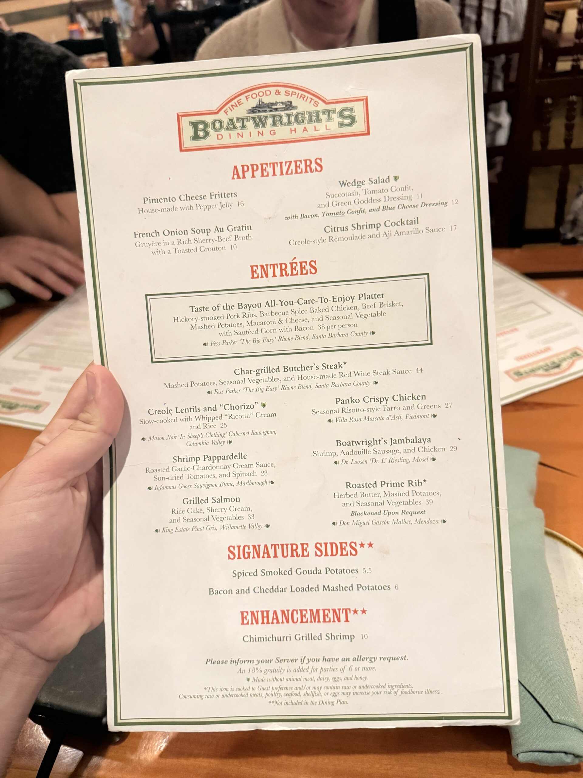 Port Orleans Riverside new menu, updated as of 2026