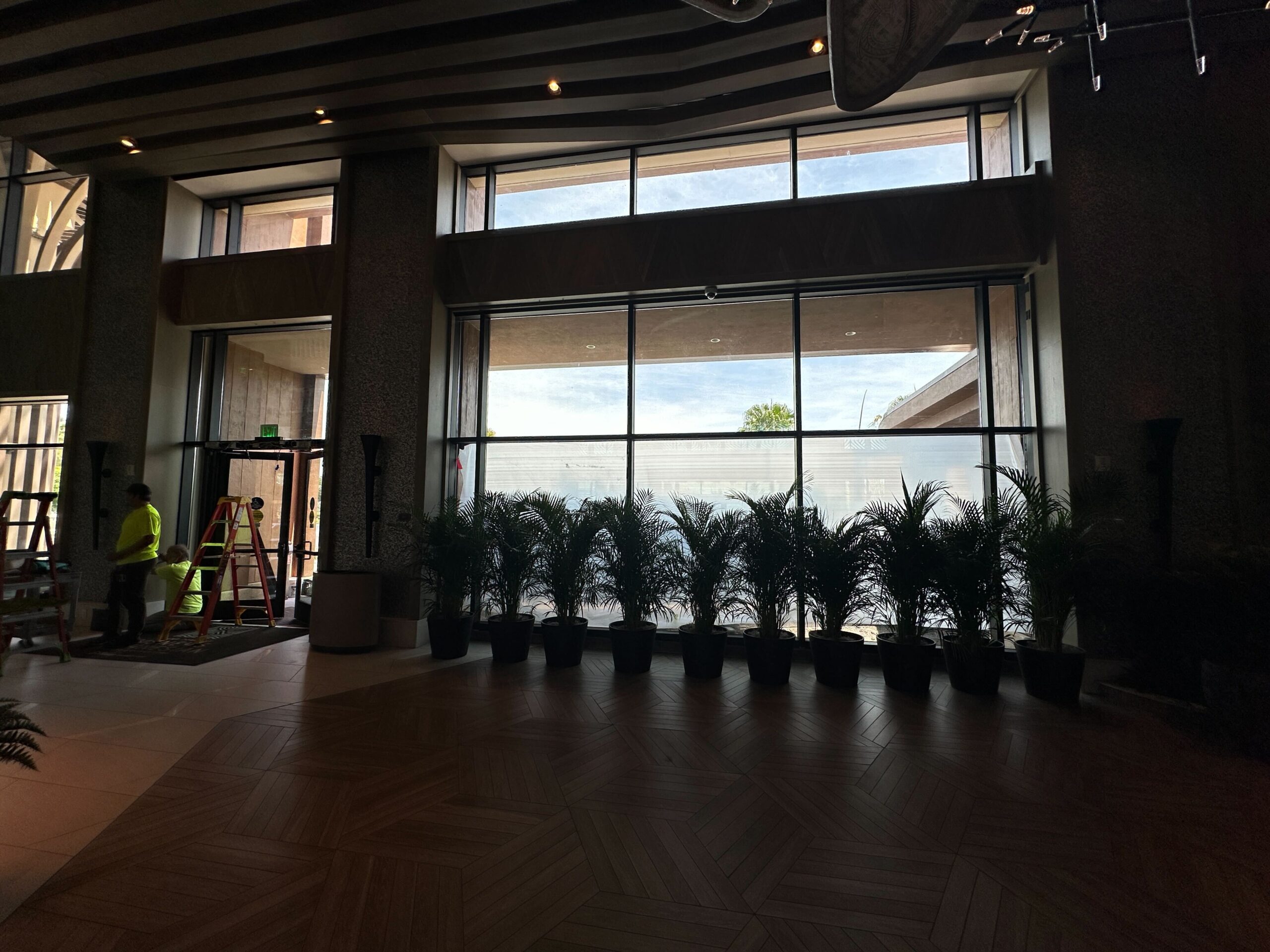 Window work nearly complete at Polynesian Island Tower
