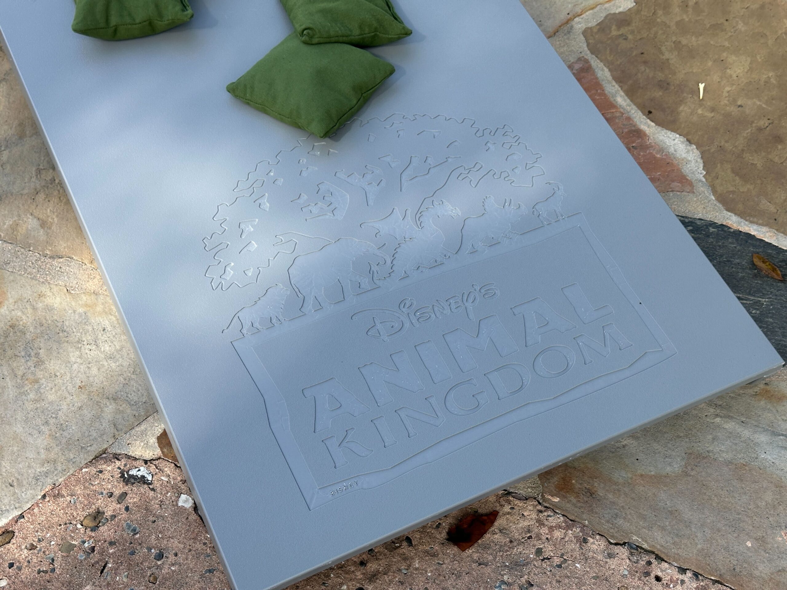 Similar to the checkers/tic-tac-toe set, the boards are also branded for Disney's Animal Kingdom. Albeit with a much larger embossing logo than the checker board.