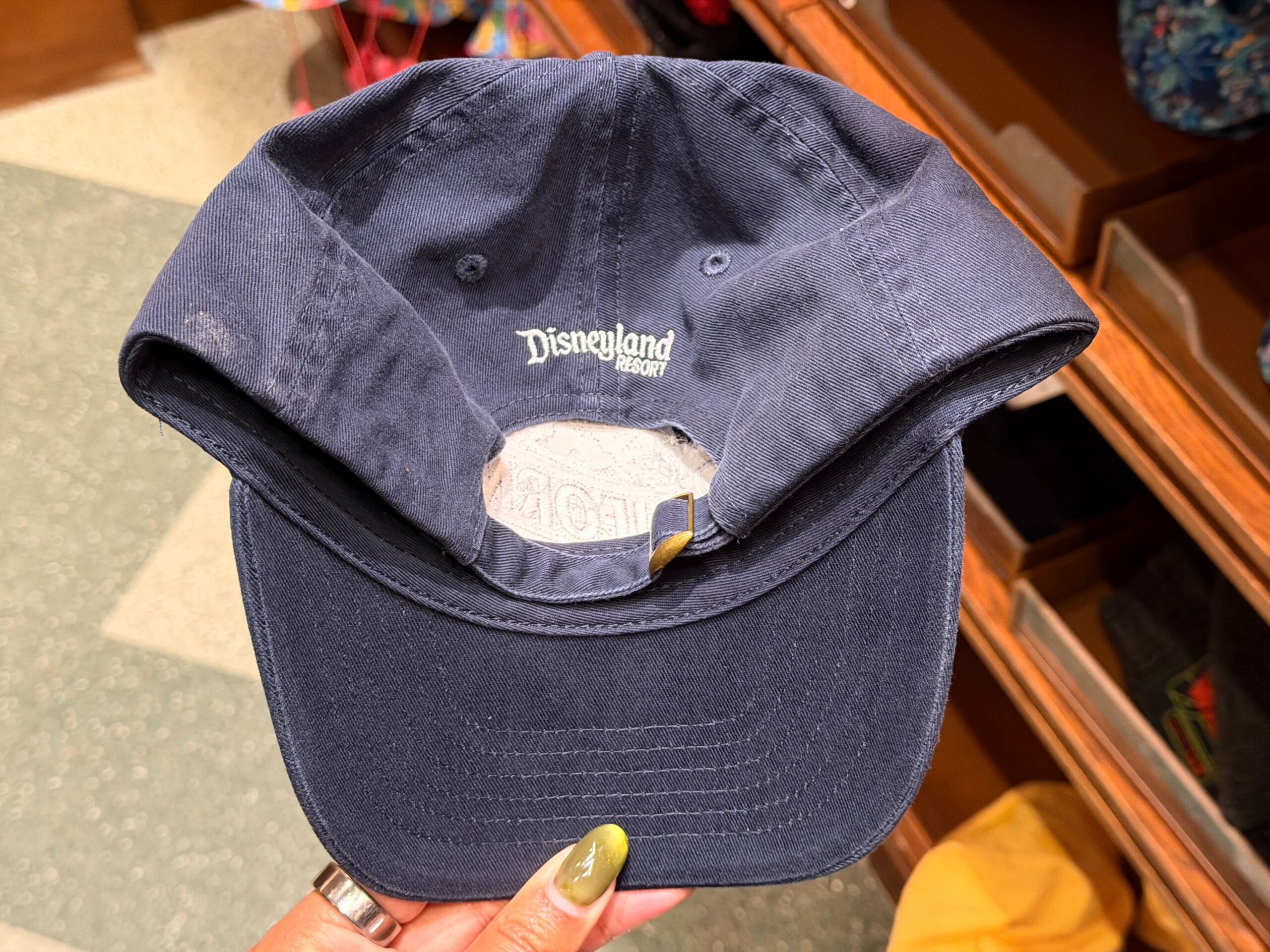 On the back of the hat is the Disneyland Resort wordmark embroidered just above the cutout.