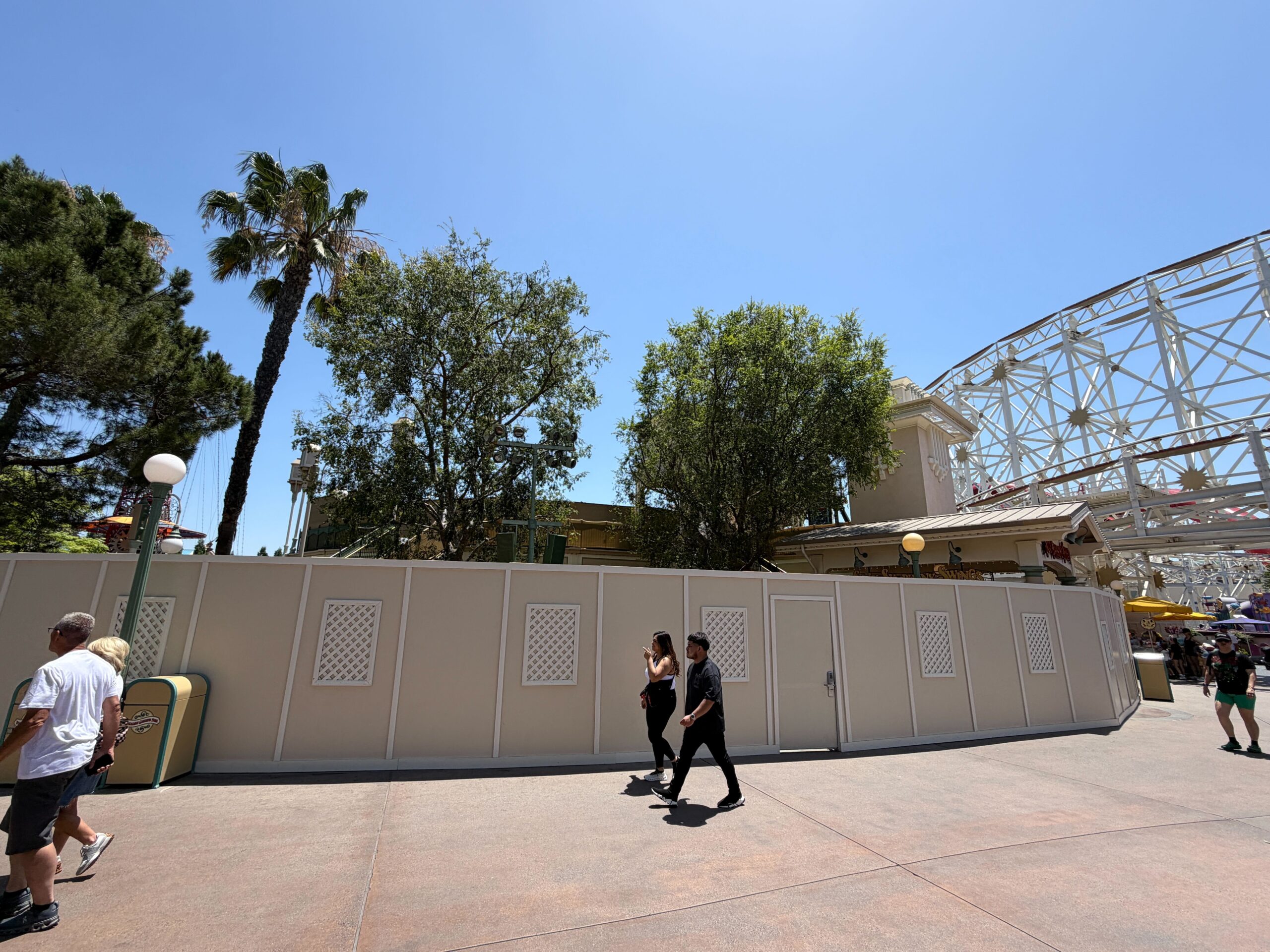 Beige construction walls are also installed near the entrance to Silly Symphony Swings, so work may occur there in the future as well.