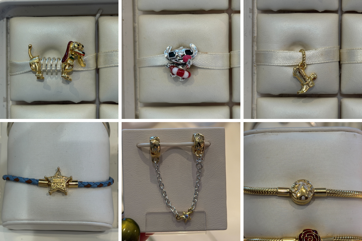 New Toy Story, summer, and more bracelets and charms now available at Pandora by Embarcadero Gifts in Disney California Adventure.
