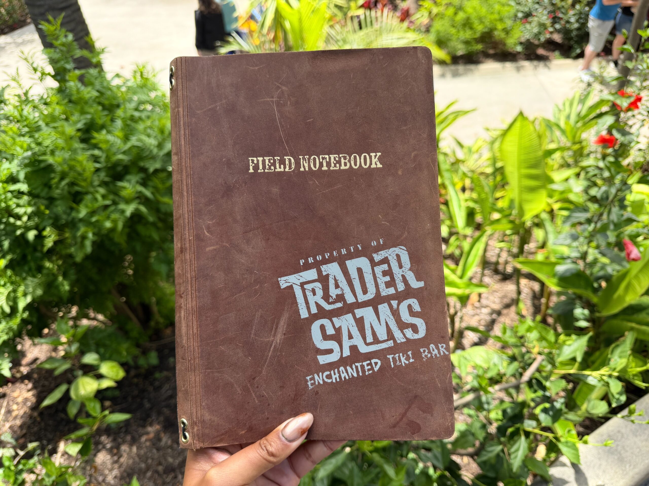 Disneyland Hotel Trader Sam's tiki bar menu.