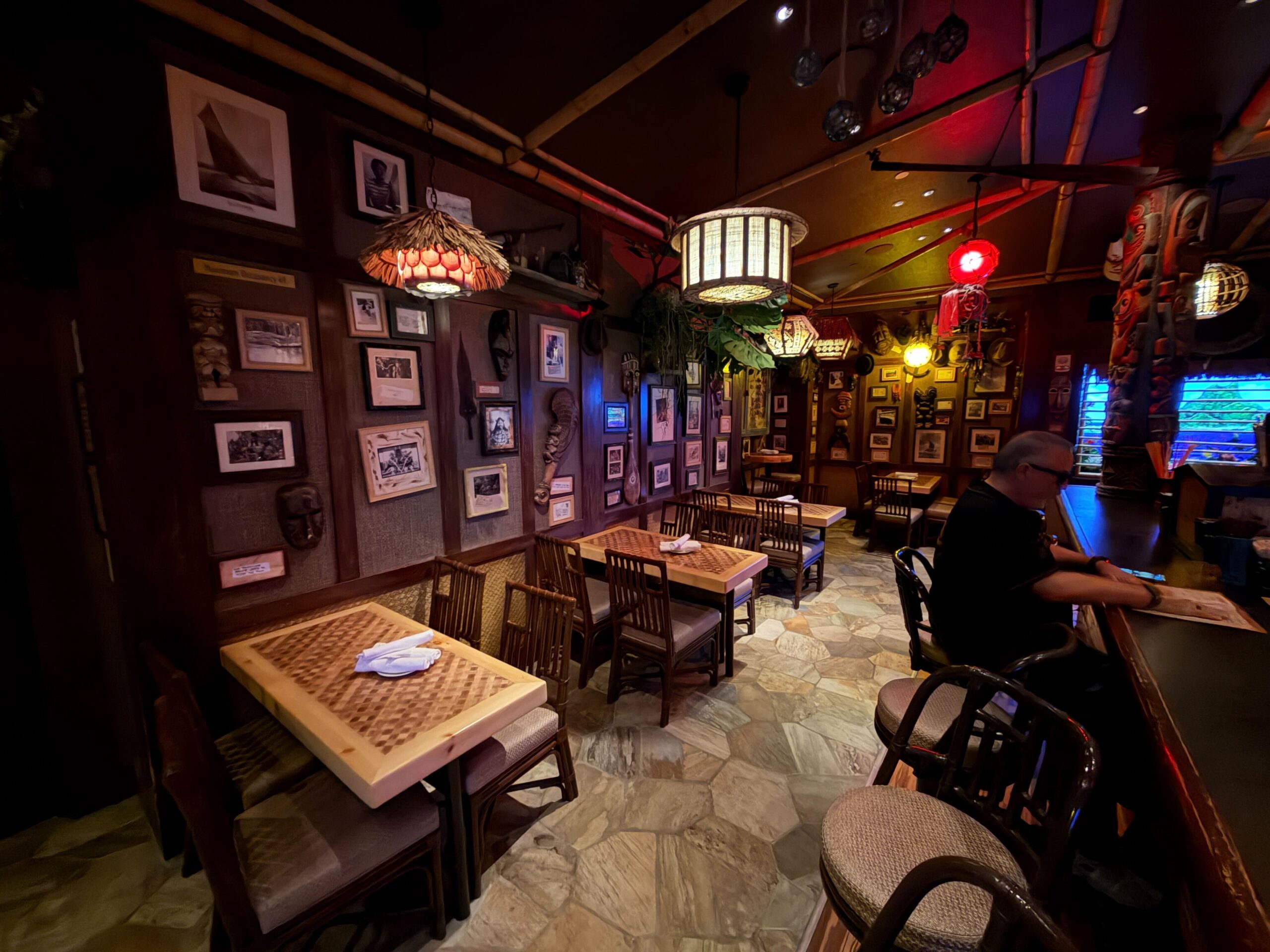 Disneyland Hotel Trader Sam's tiki bar interior.