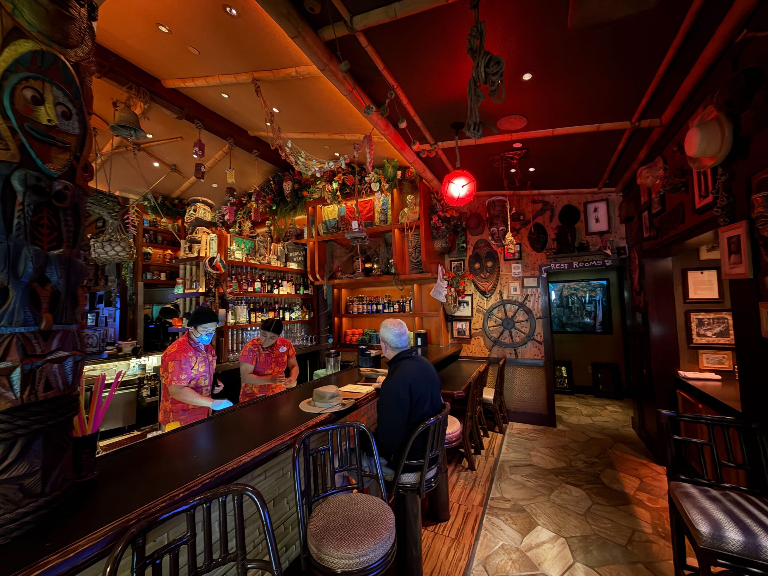 Disneyland Hotel Trader Sam's tiki bar interior.