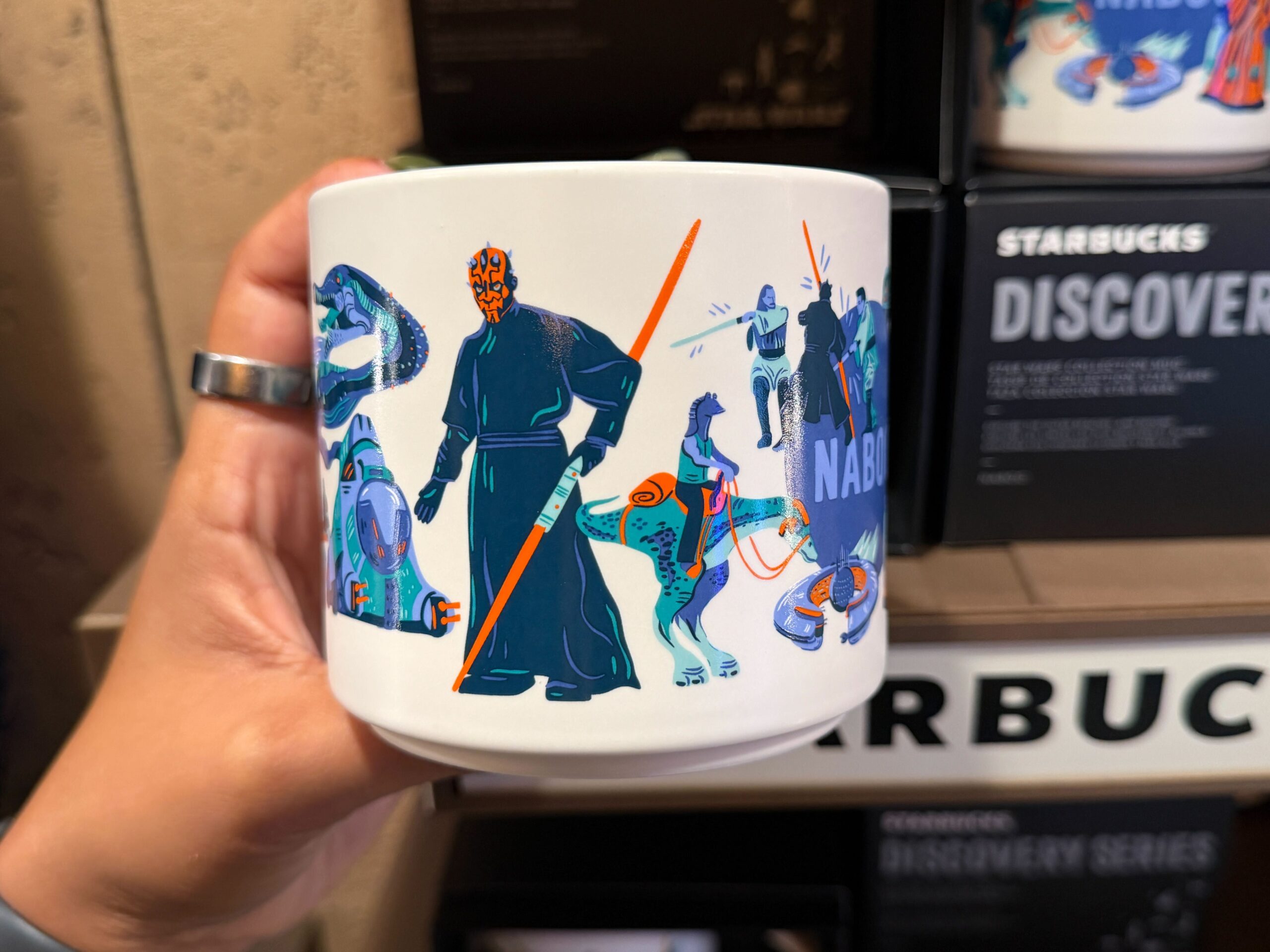 Star Wars Naboo Starbucks Mug at Dok-Ondar's Den of Antiquities in Star Wars: Galaxy's Edge at Disneyland