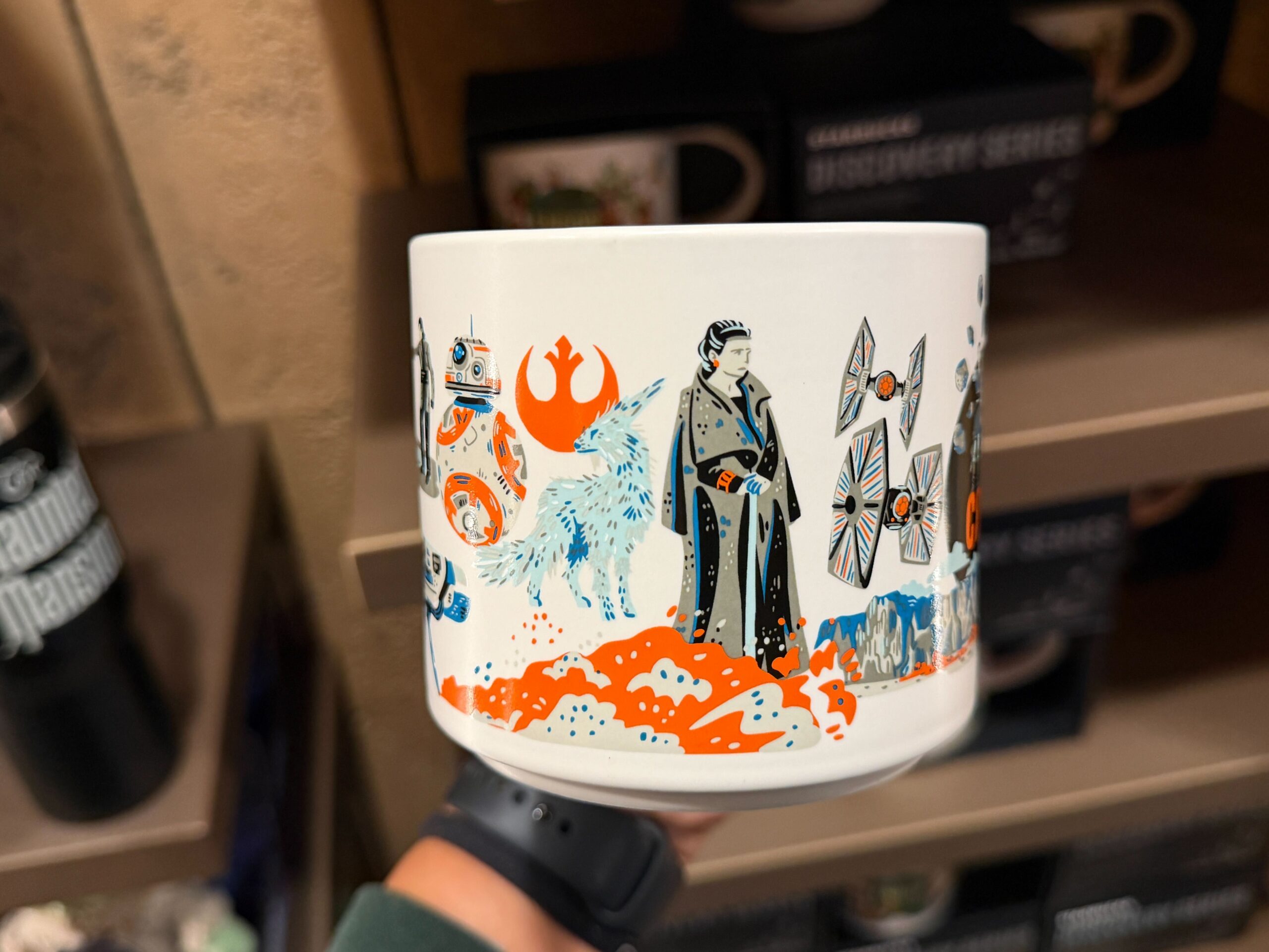Star Wars Crait Starbucks Mug at Dok-Ondar's Den of Antiquities in Star Wars: Galaxy's Edge at Disneyland