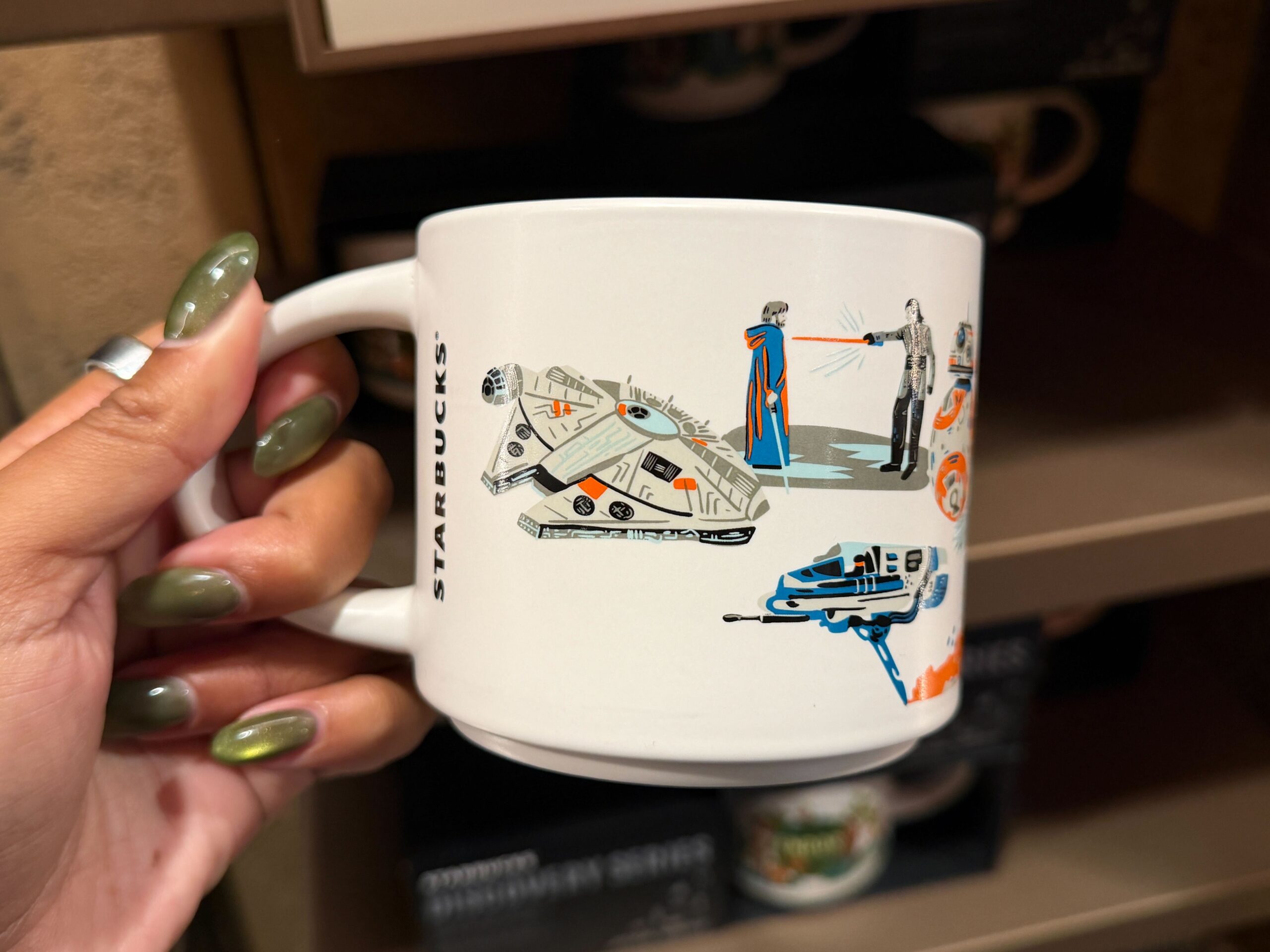 Star Wars Crait Starbucks Mug at Dok-Ondar's Den of Antiquities in Star Wars: Galaxy's Edge at Disneyland