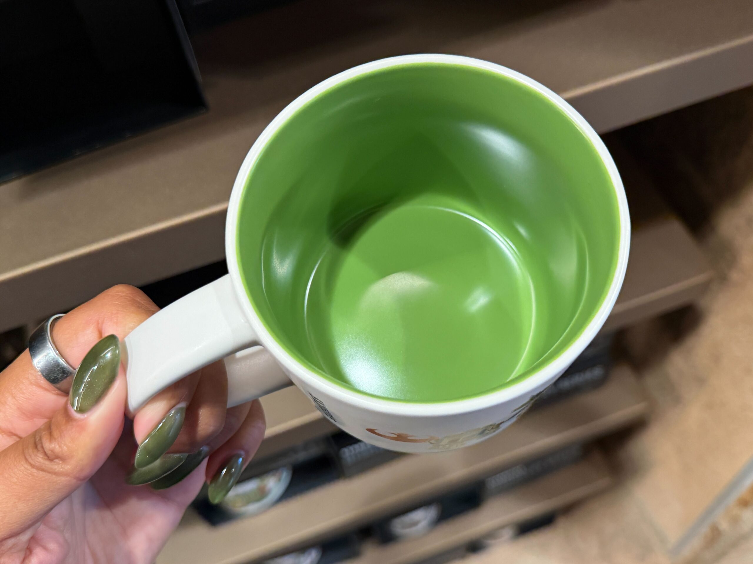 Star Wars Endor Starbucks Mug at Dok-Ondar's Den of Antiquities in Star Wars: Galaxy's Edge at Disneyland