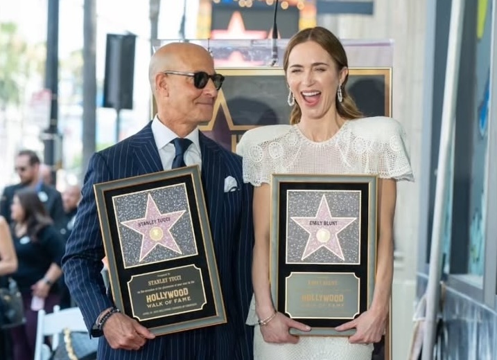 Emily Blunt and Stanley Tucci Receive Side-by-Side Hollywood Walk of Fame Stars Ahead of 'The Devil Wears Prada 2' Release — image 3