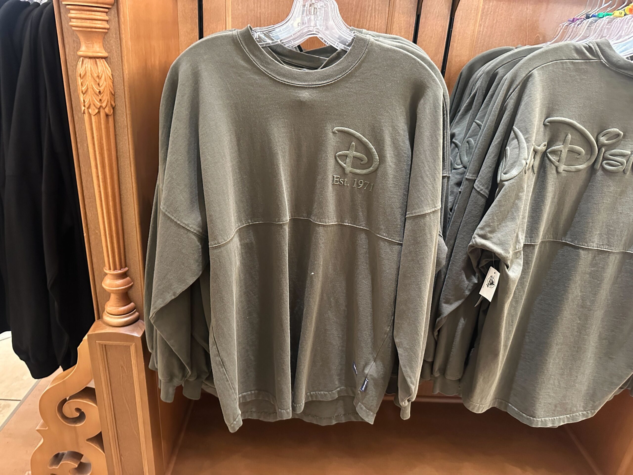 There is also now an all-grey Spirit Jersey as well. The front has the Disney World "D" and "Est. 1971" in the upper lefthand chest.