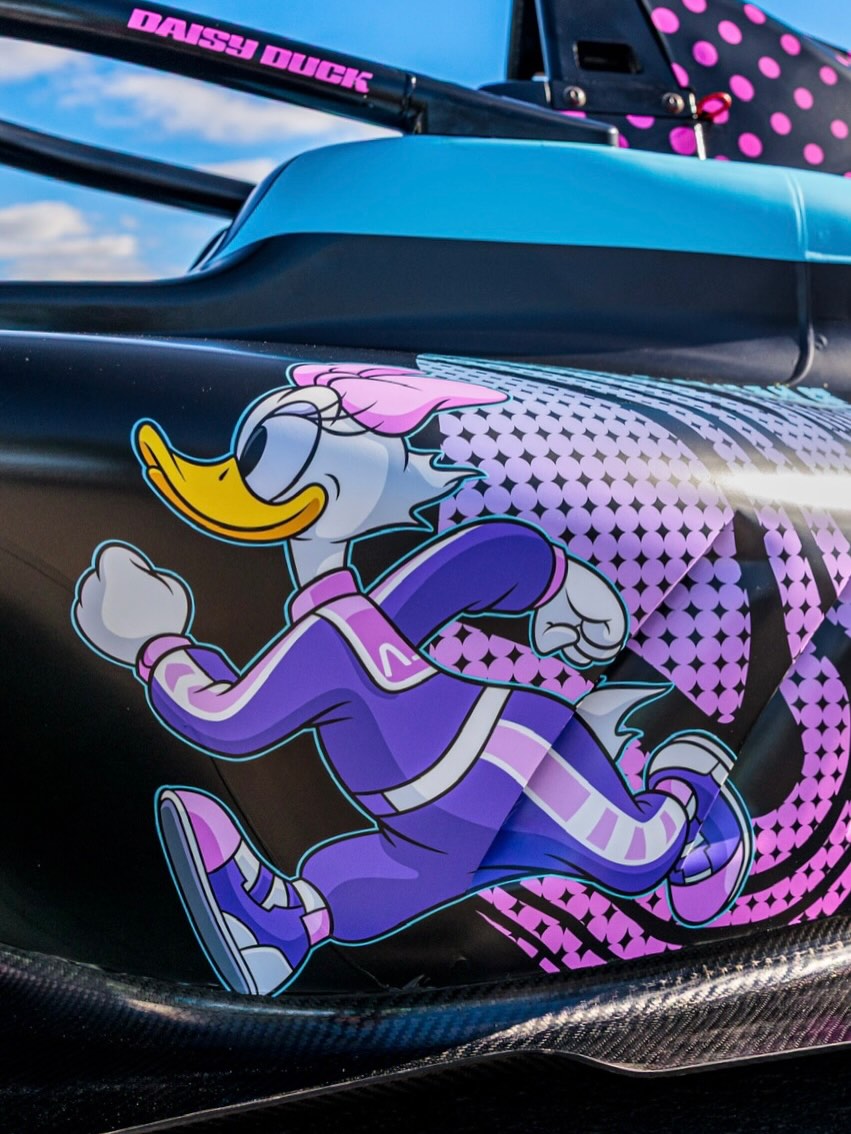 Daisy running decal added to side of the vehicle.